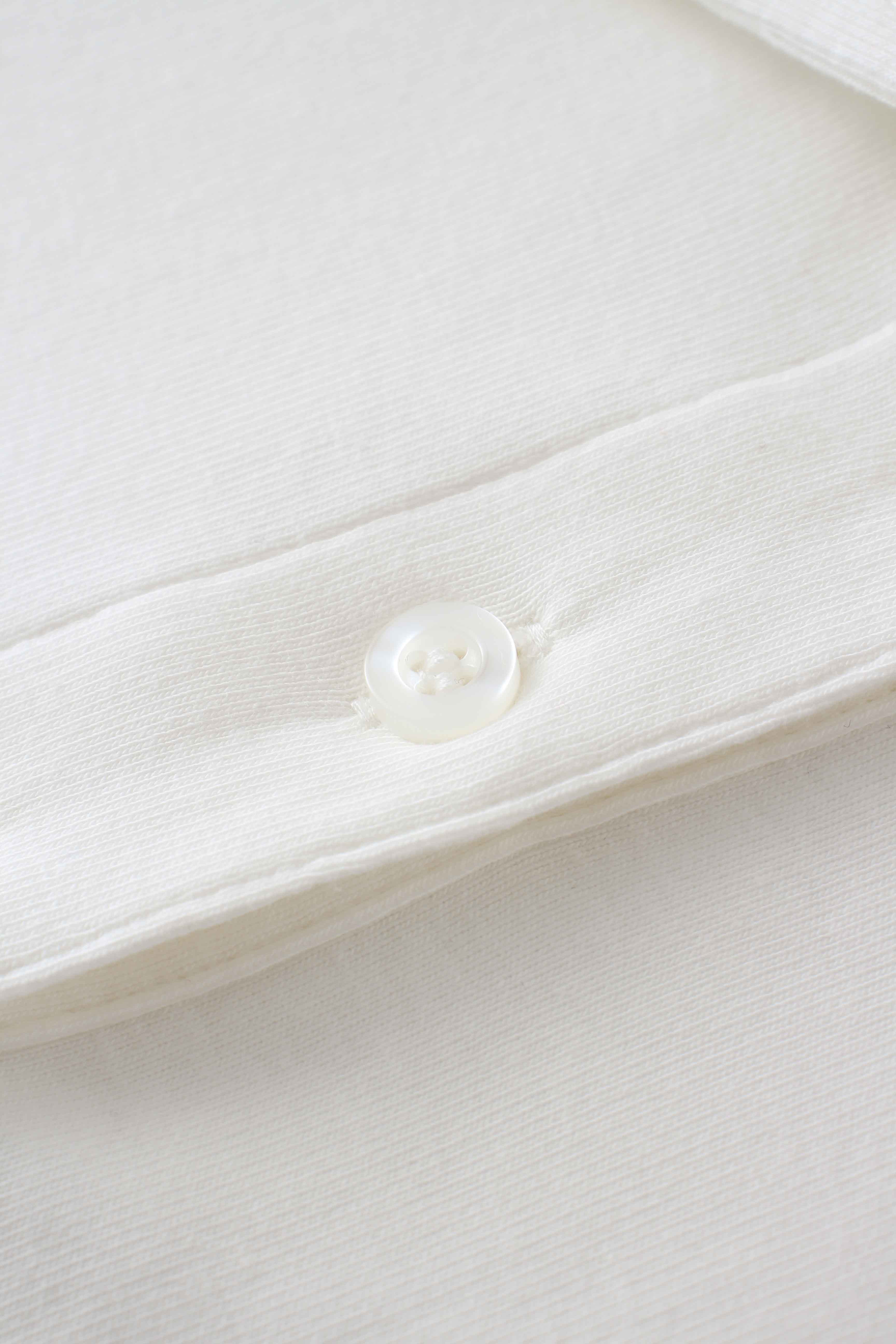 Collared Bomber Tee-White