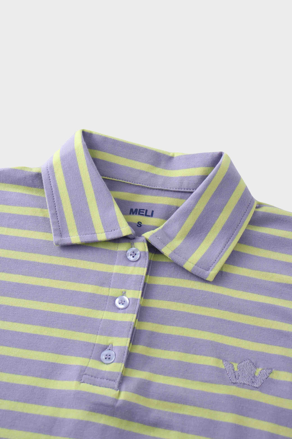 Collared Bomber Tee-Lavender/Lime