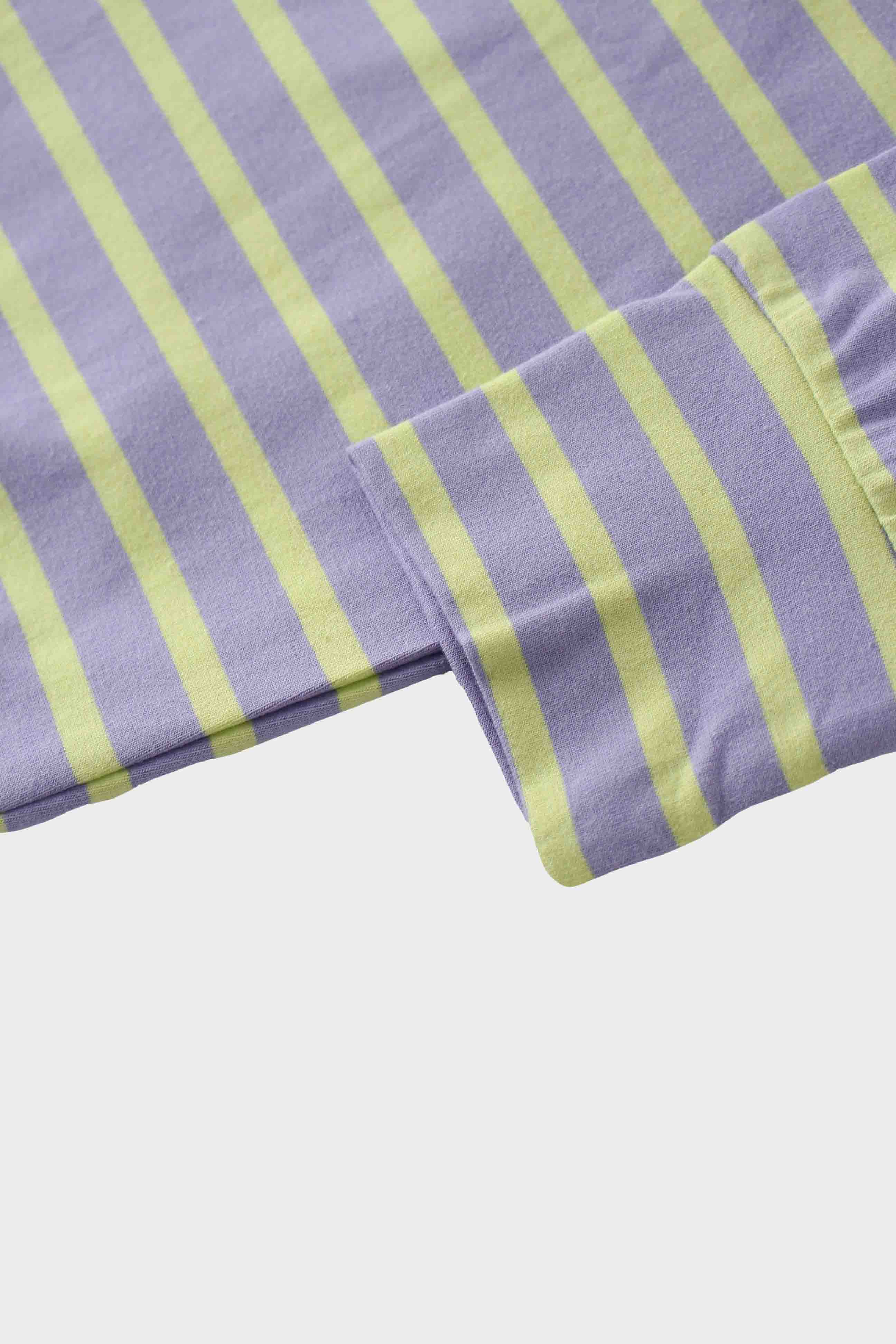 Collared Bomber Tee-Lavender/Lime