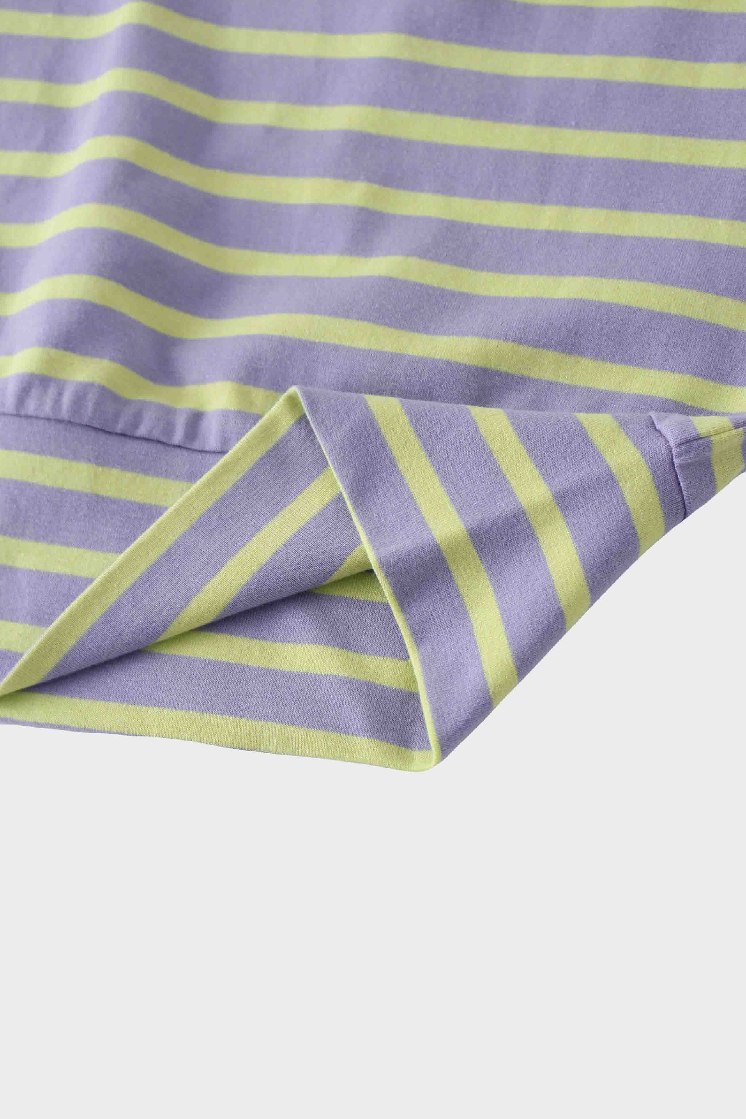 Collared Bomber Tee-Lavender/Lime