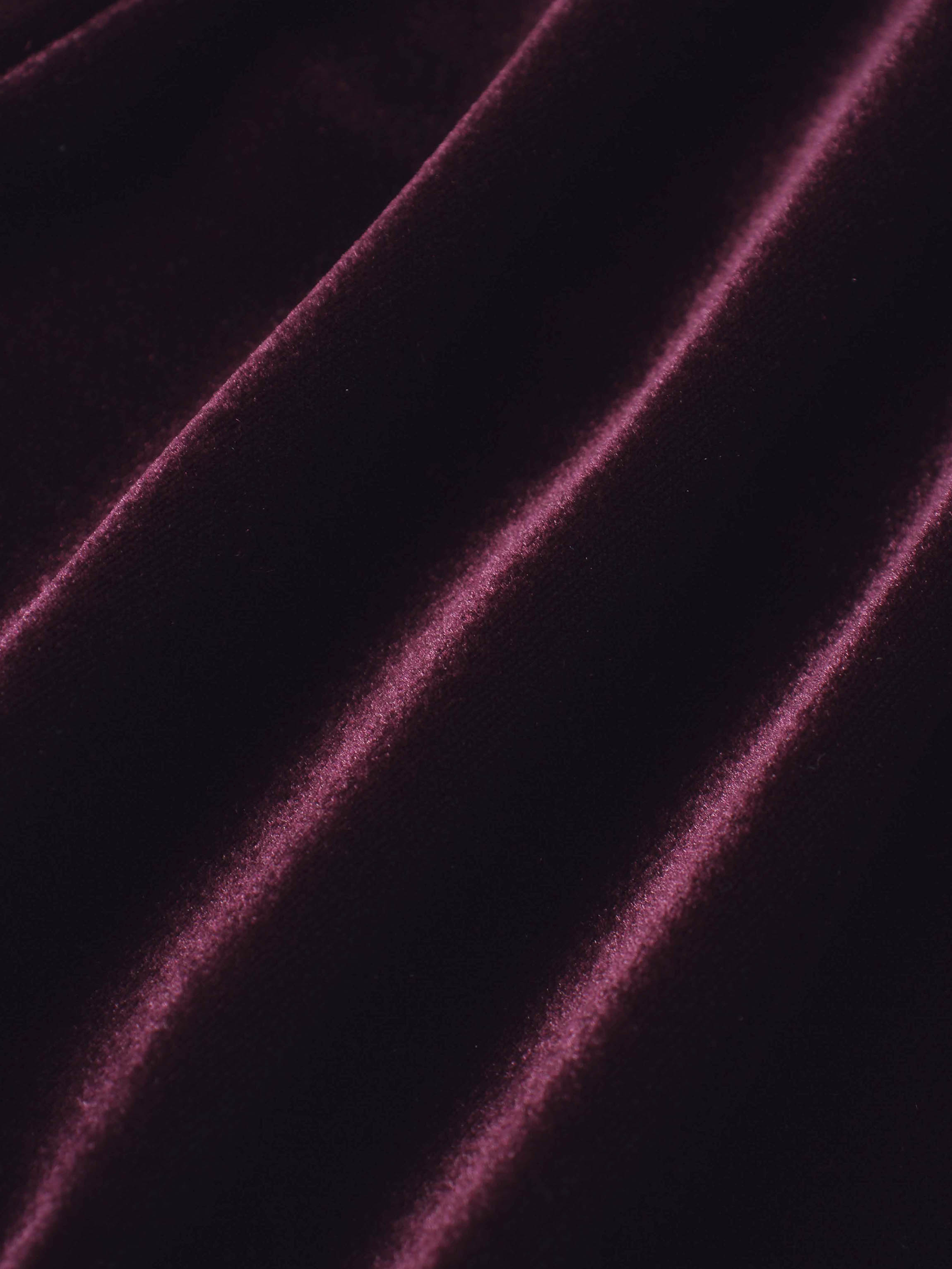 Double Layer Pleated Bottom Velvet Skirt-Burgundy