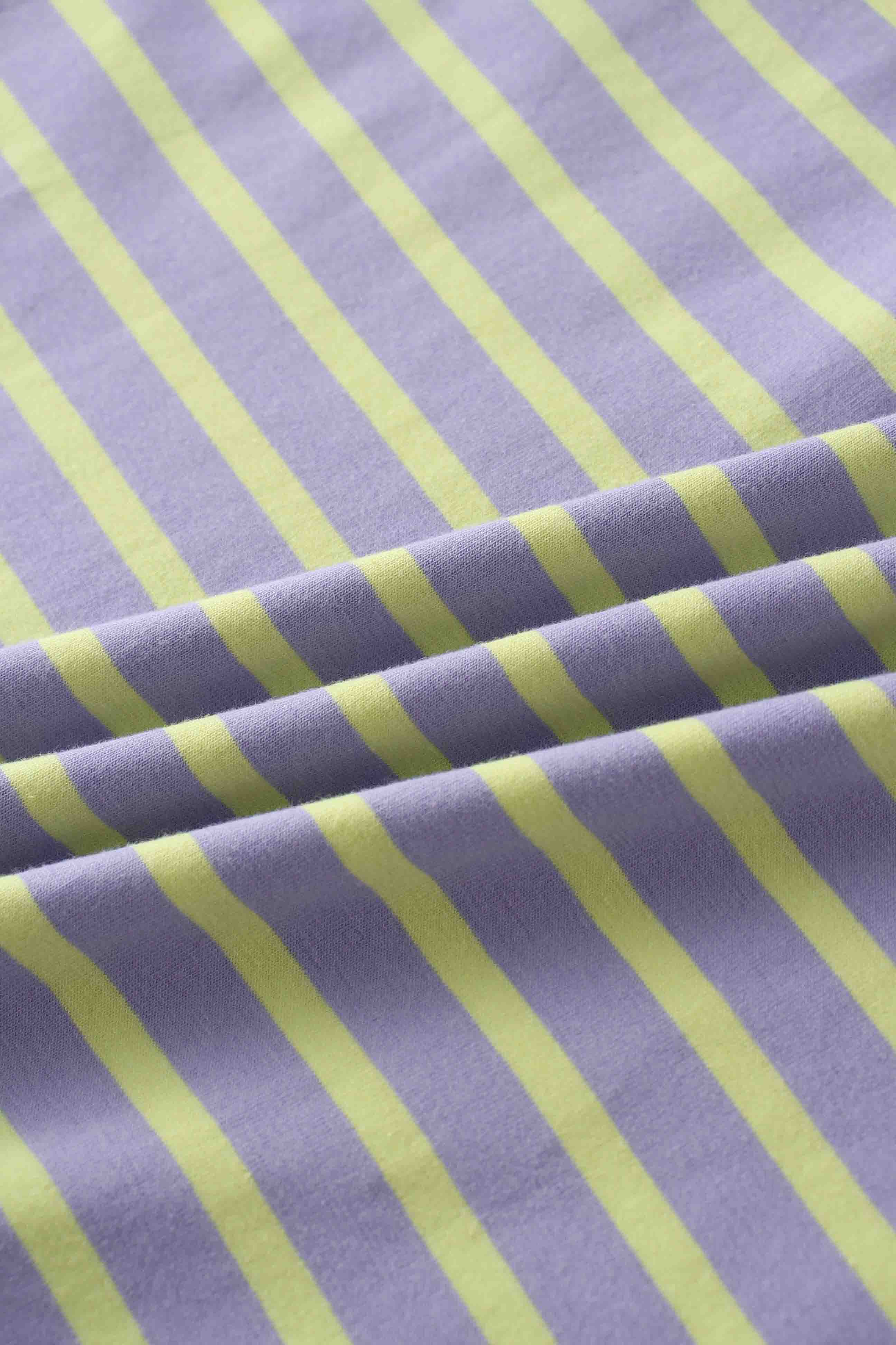 Collared Bomber Tee-Lavender/Lime