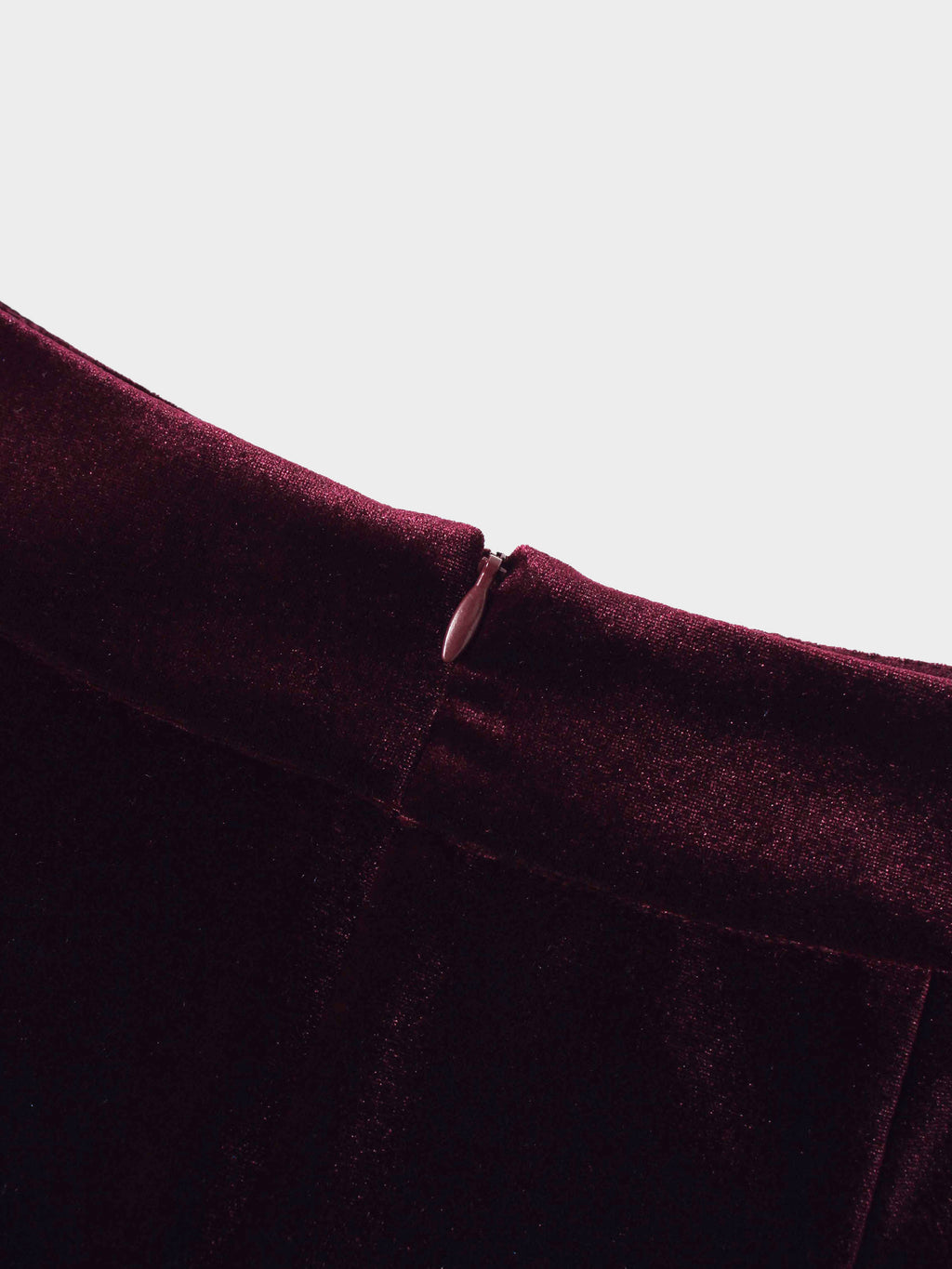 Double Layer Pleated Bottom Velvet Skirt-Burgundy