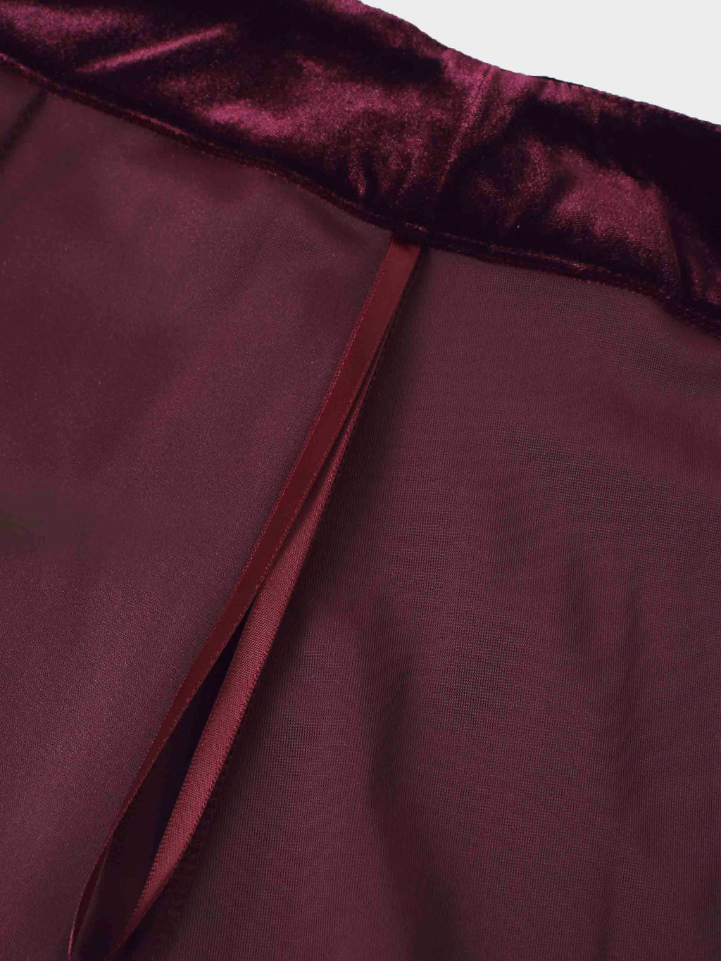 Double Layer Pleated Bottom Velvet Skirt-Burgundy