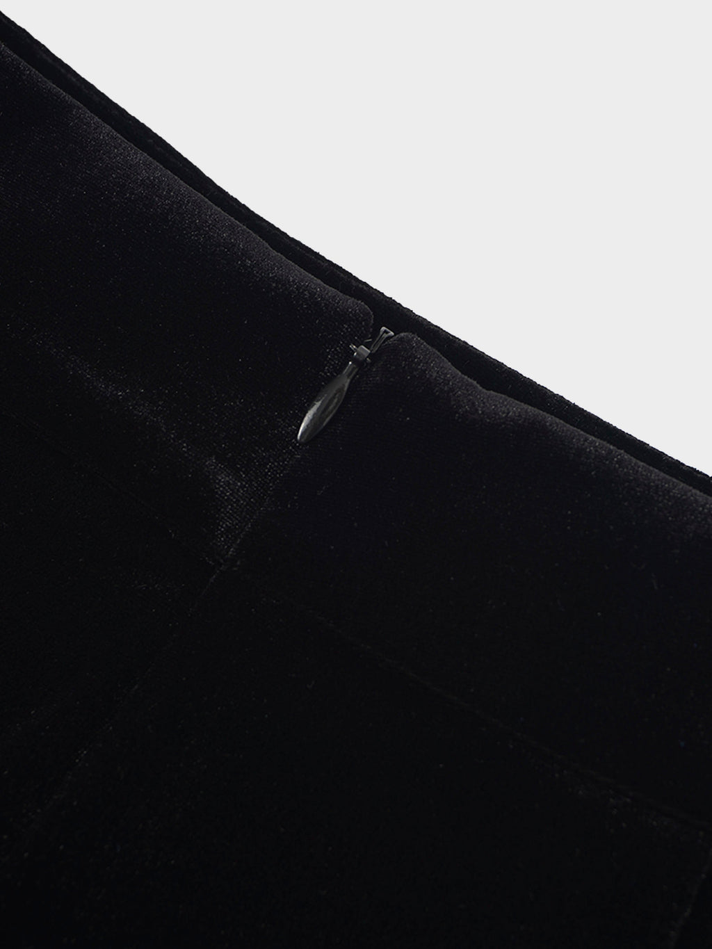 Double Layer Pleated Bottom Velvet Skirt-Black