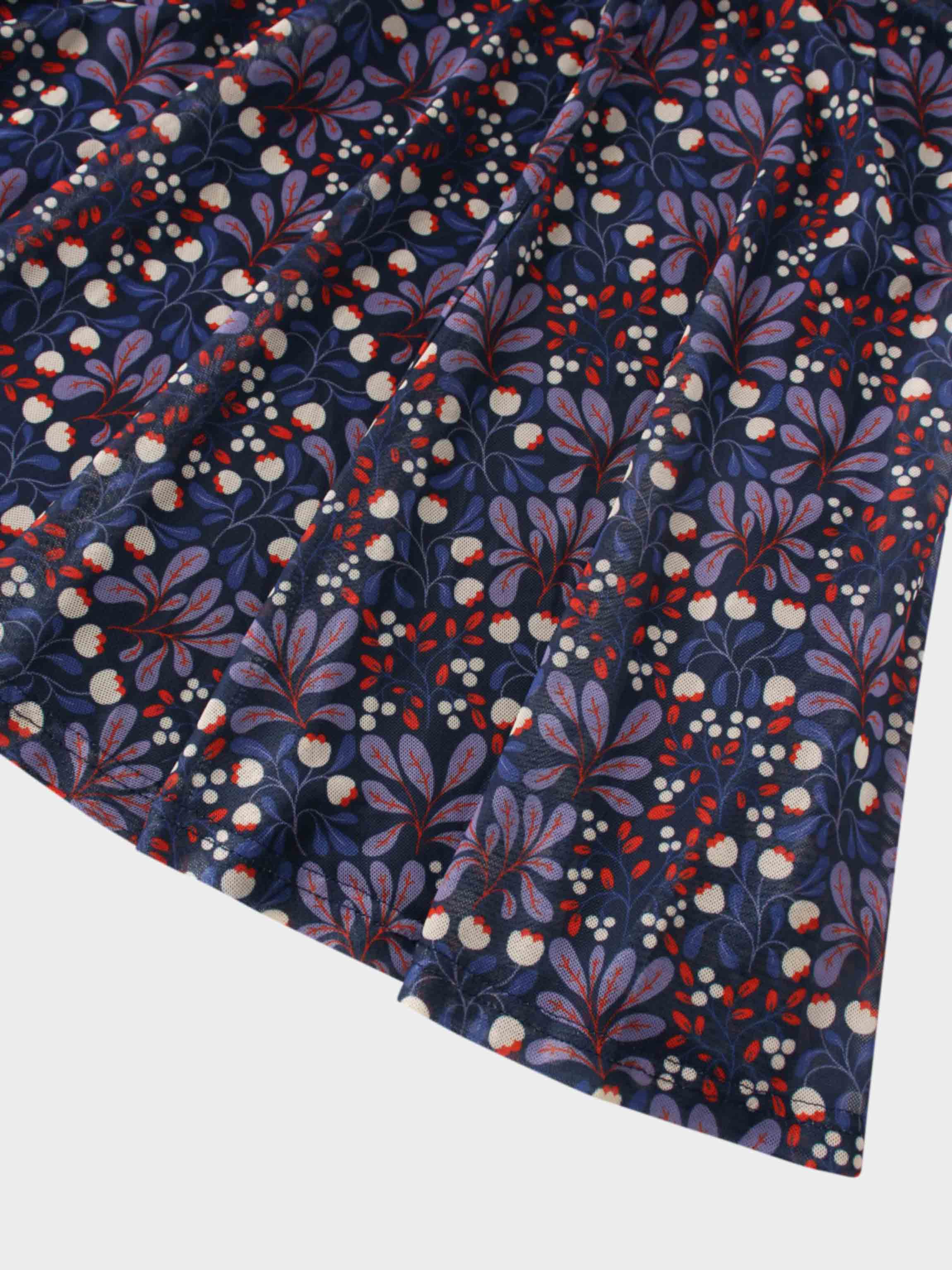 Mesh Trumpet Skirt-Lilac Flower