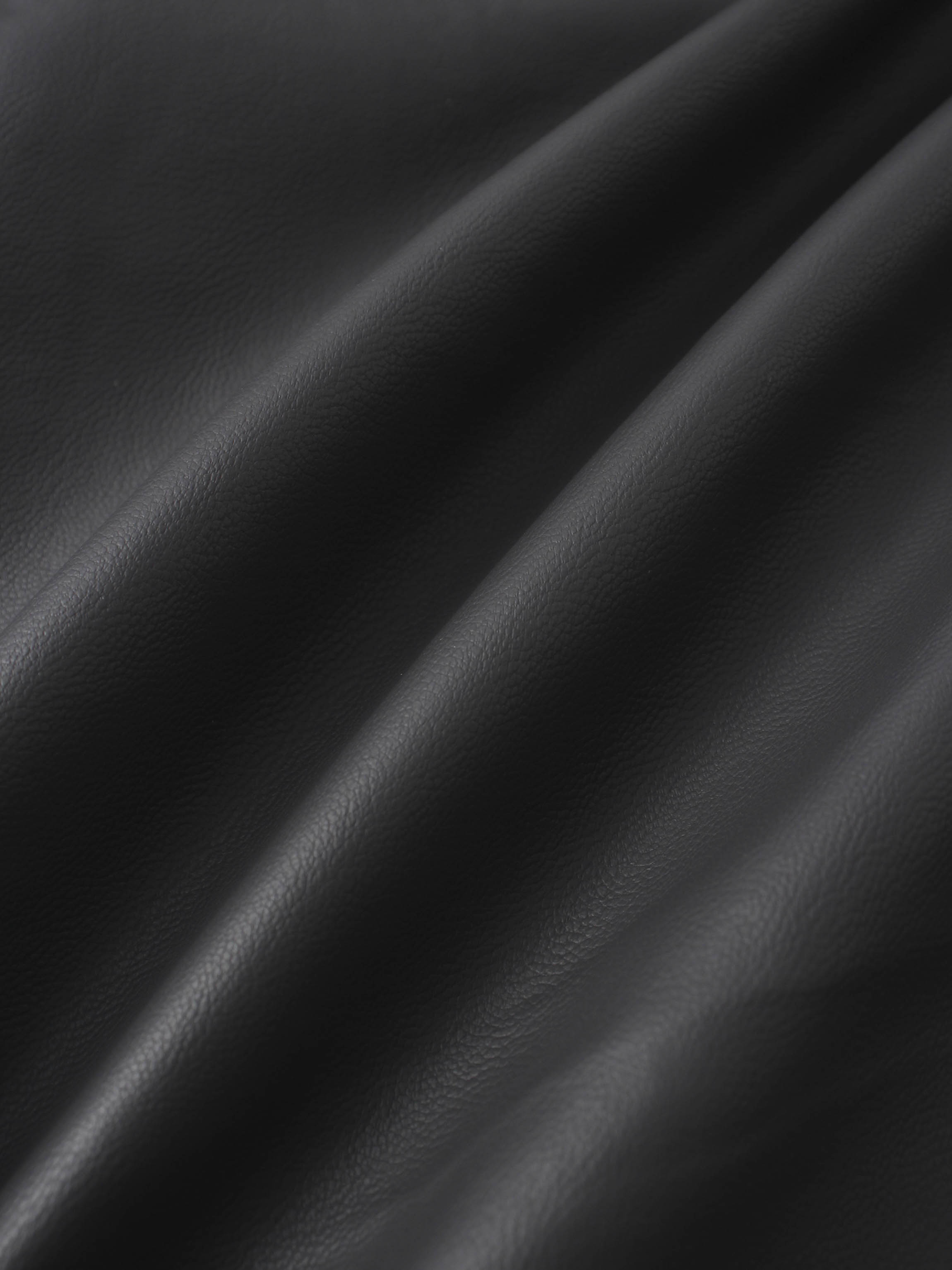 Faux Leather Stitch Down Pleated Skirt-Grey