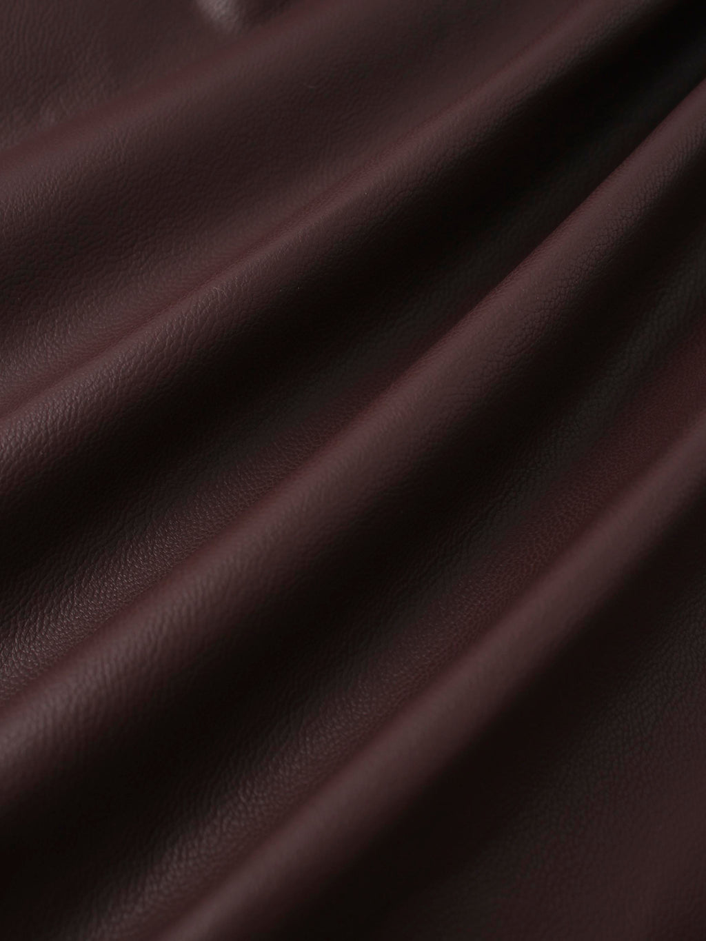 Faux Leather Stitch Down Pleated Skirt-Brown