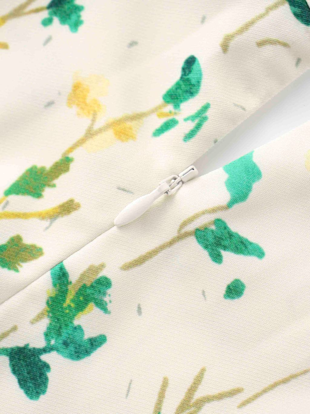 Pleated Bottom Slip Dress-Floral Confetti