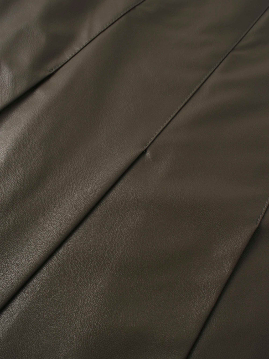 Faux Leather Stitch Down Pleated Skirt-Olive Green