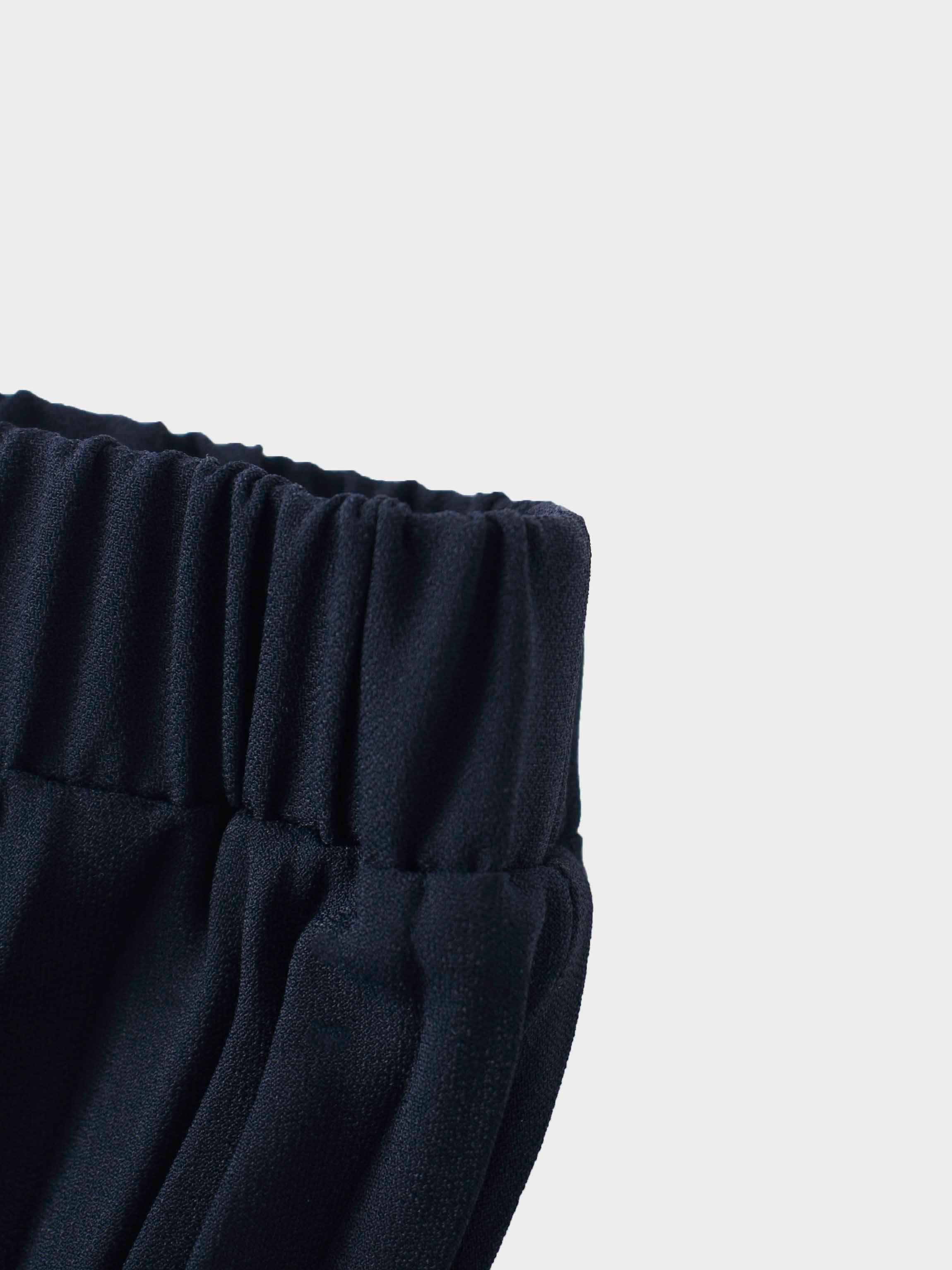 Crepe Pleated Maxi Skirt-Navy