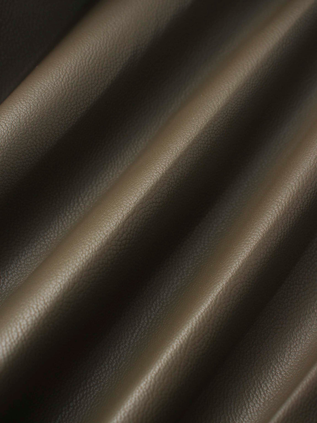 Faux Leather Stitch Down Pleated Skirt-Olive Green