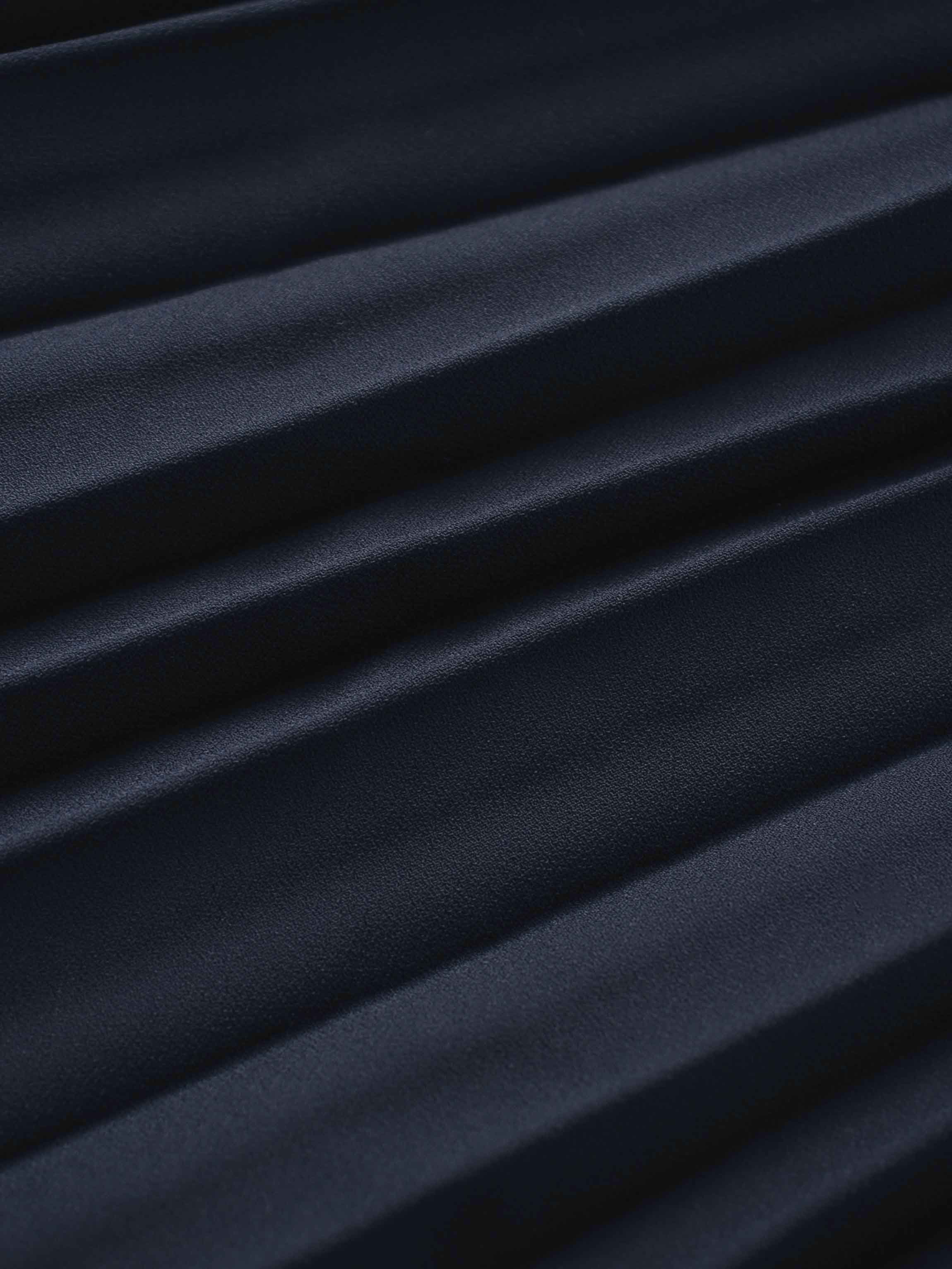 Crepe Pleated Maxi Skirt-Navy