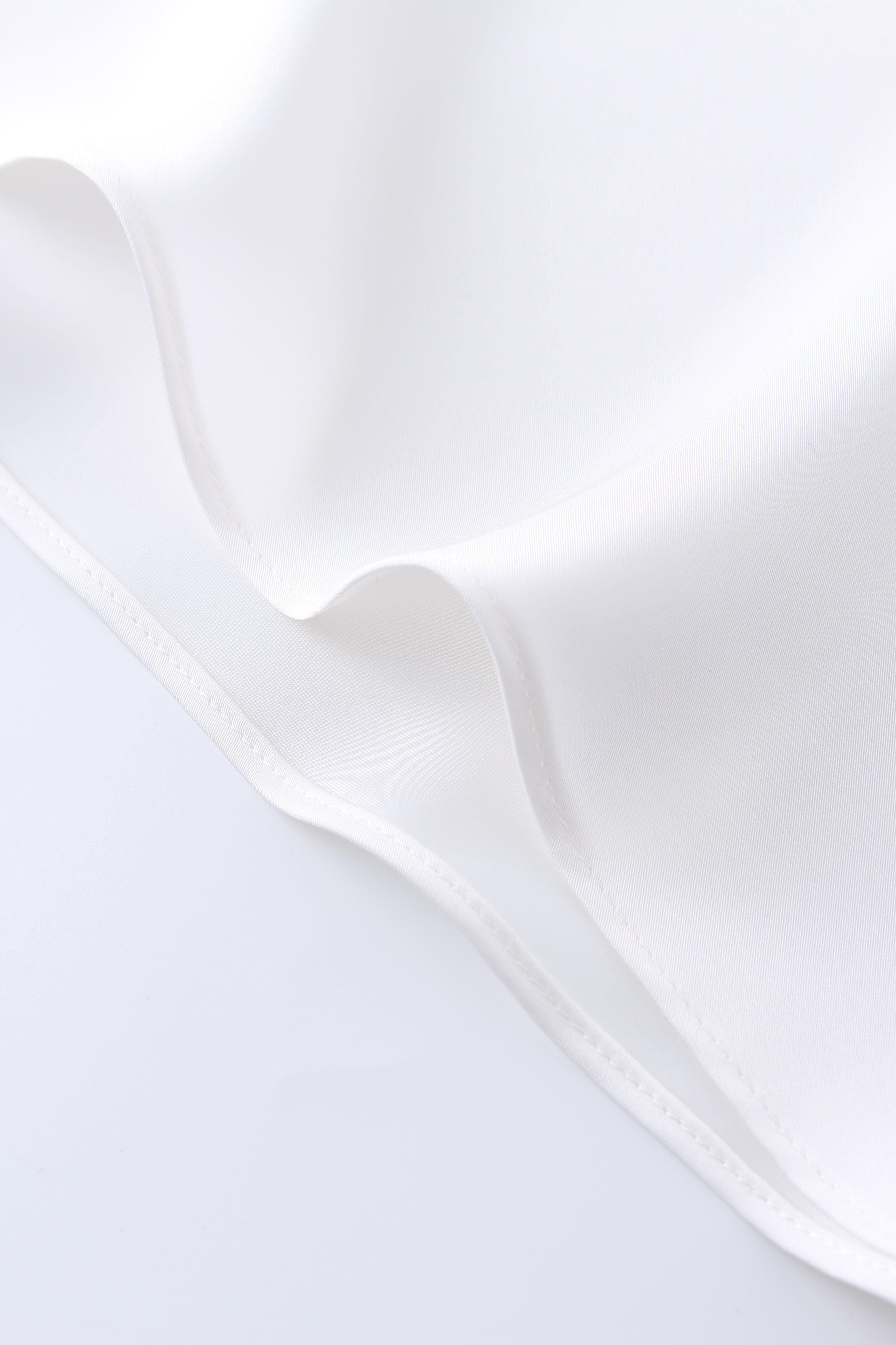 Solid Satin Slip Skirt-White