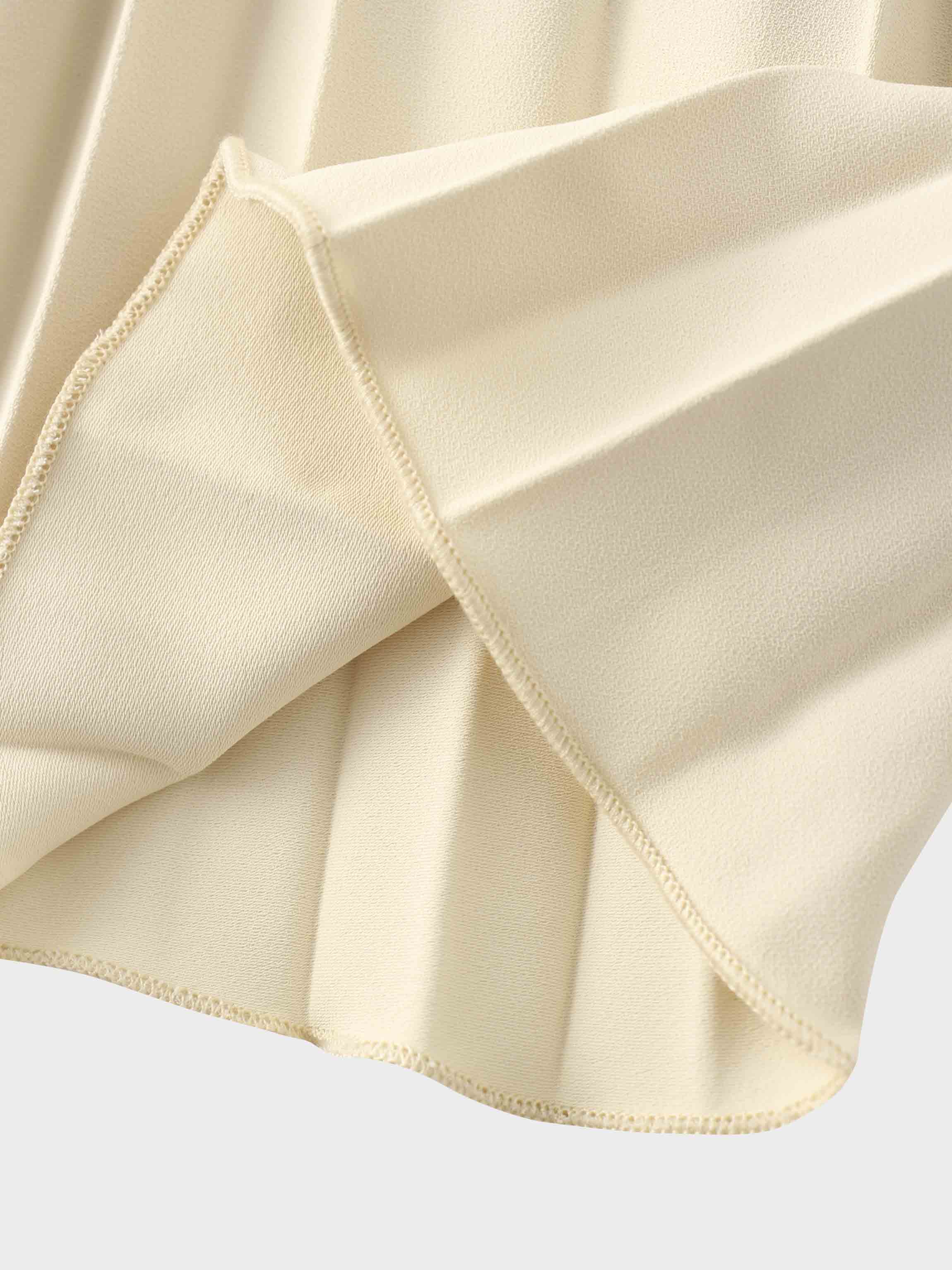 Crepe Pleated Maxi Skirt-Bone