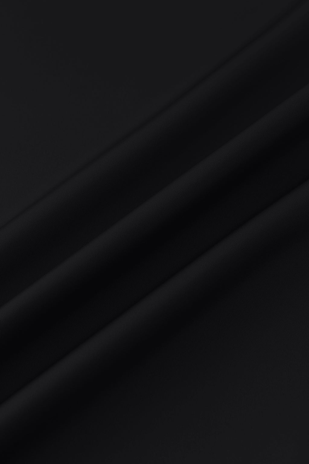 Solid Faux Satin Slip Skirt-Black