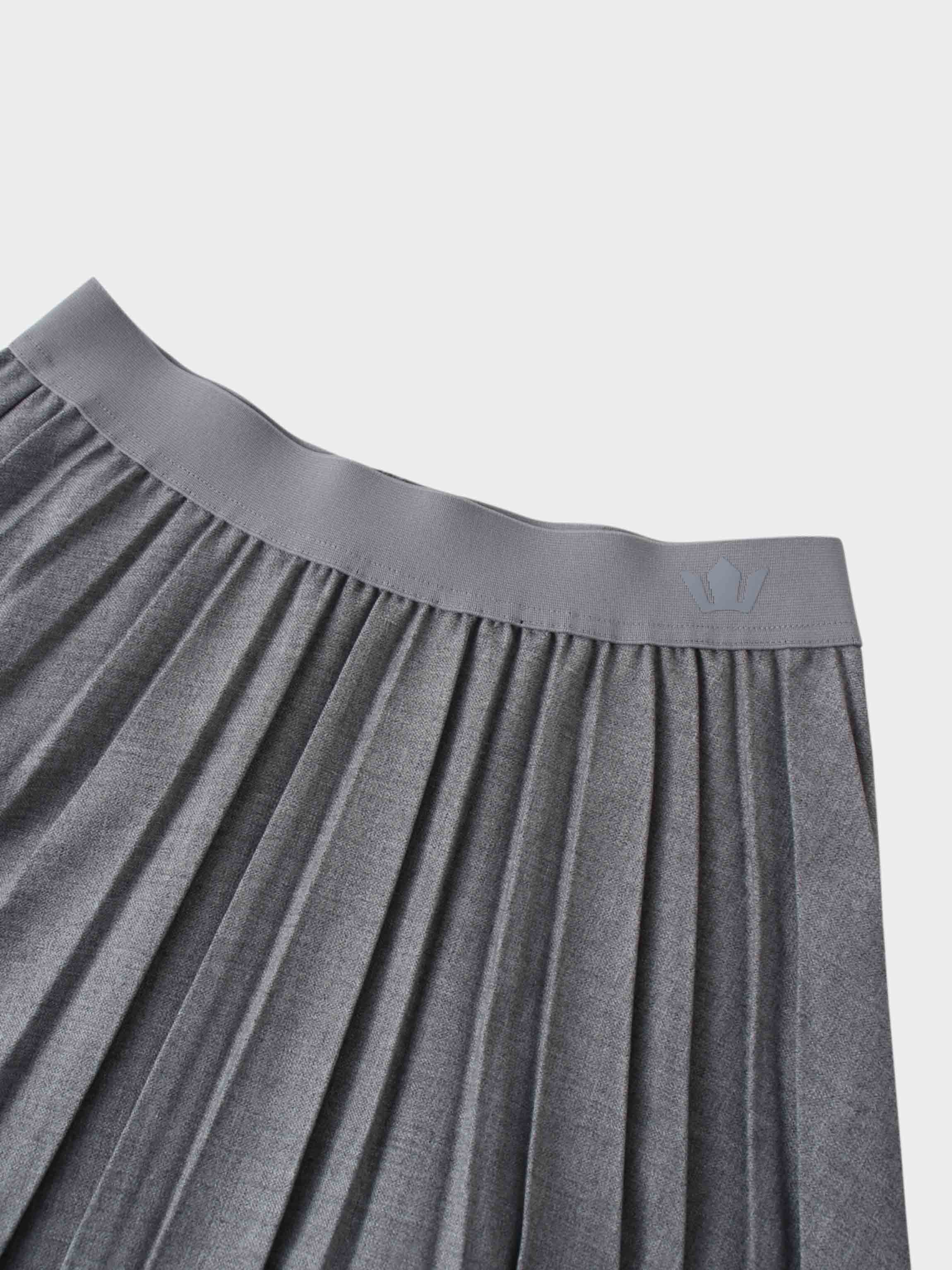 Marni Pleated Skirt 37"-Heathered Grey