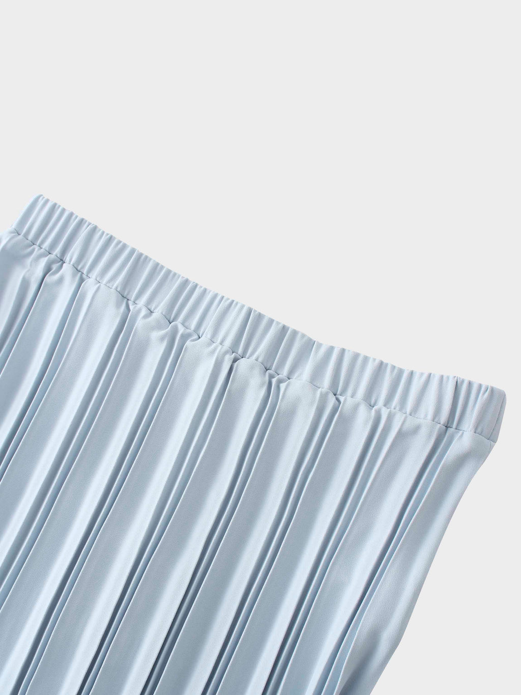 Crepe Pleated Maxi Skirt-Light Blue
