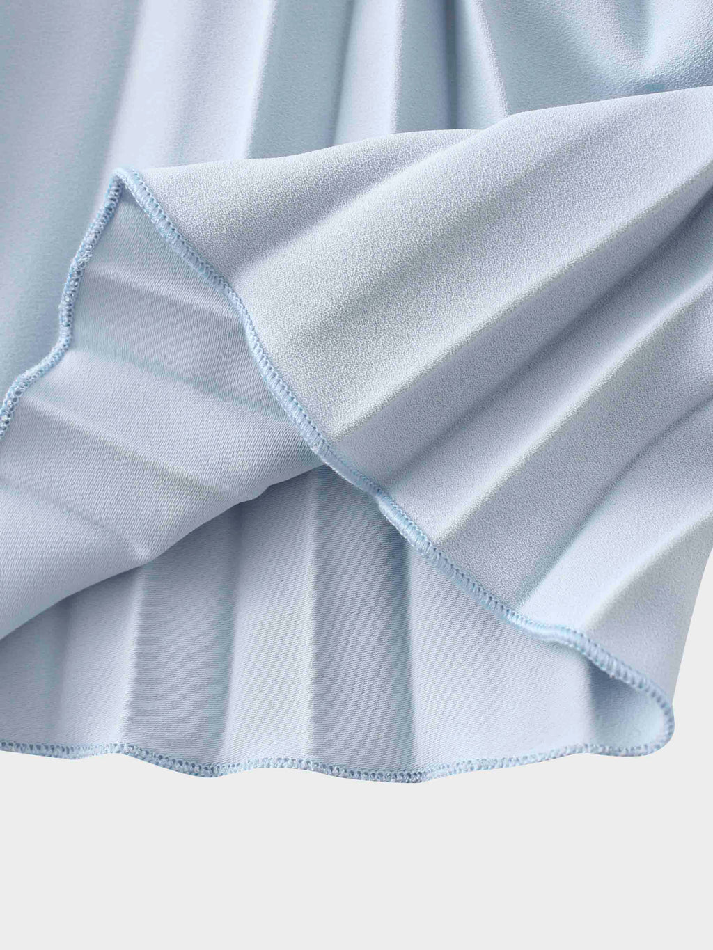 Crepe Pleated Maxi Skirt-Light Blue