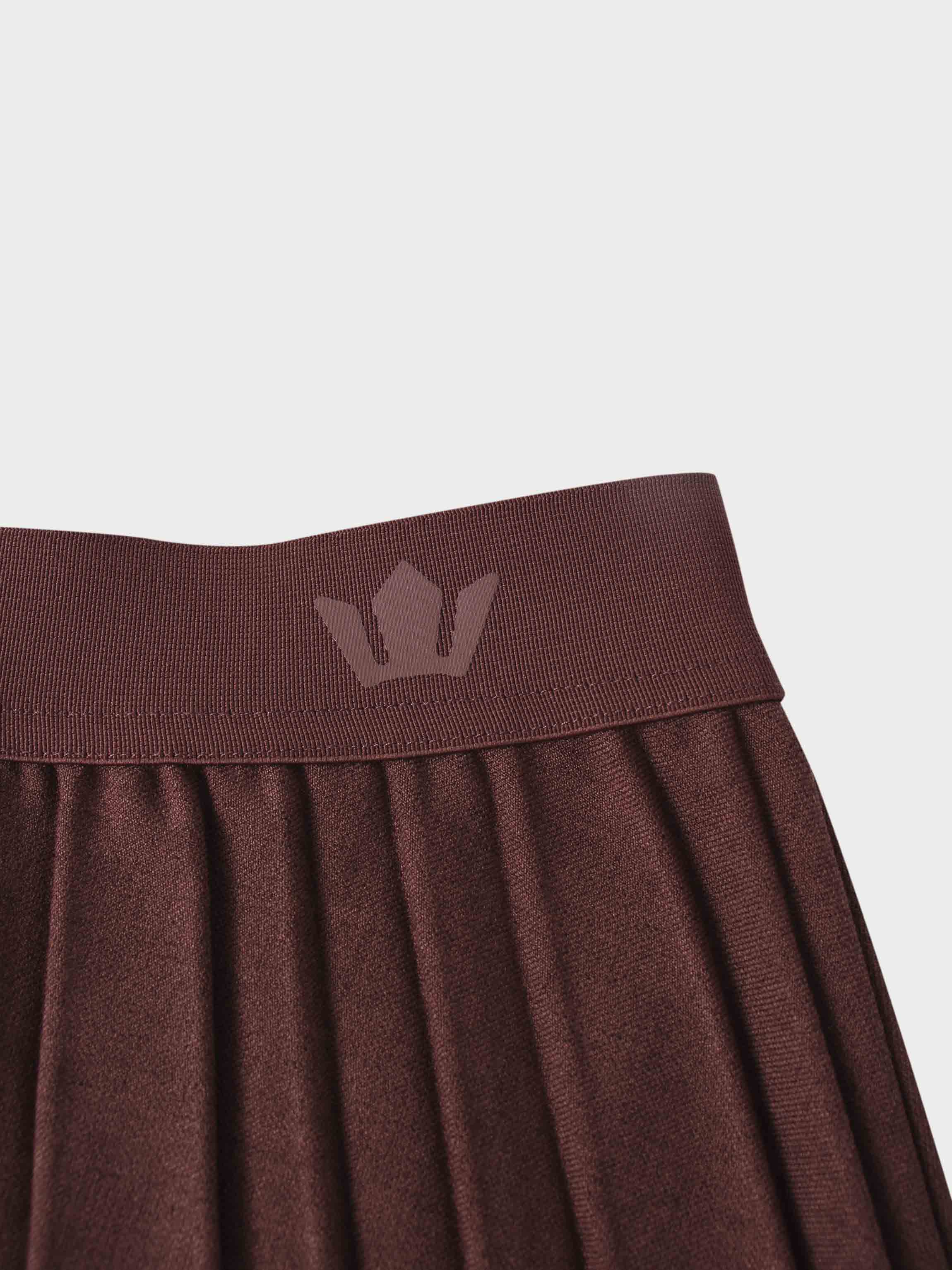 Marni Pleated Skirt 37"-Burnt Berry