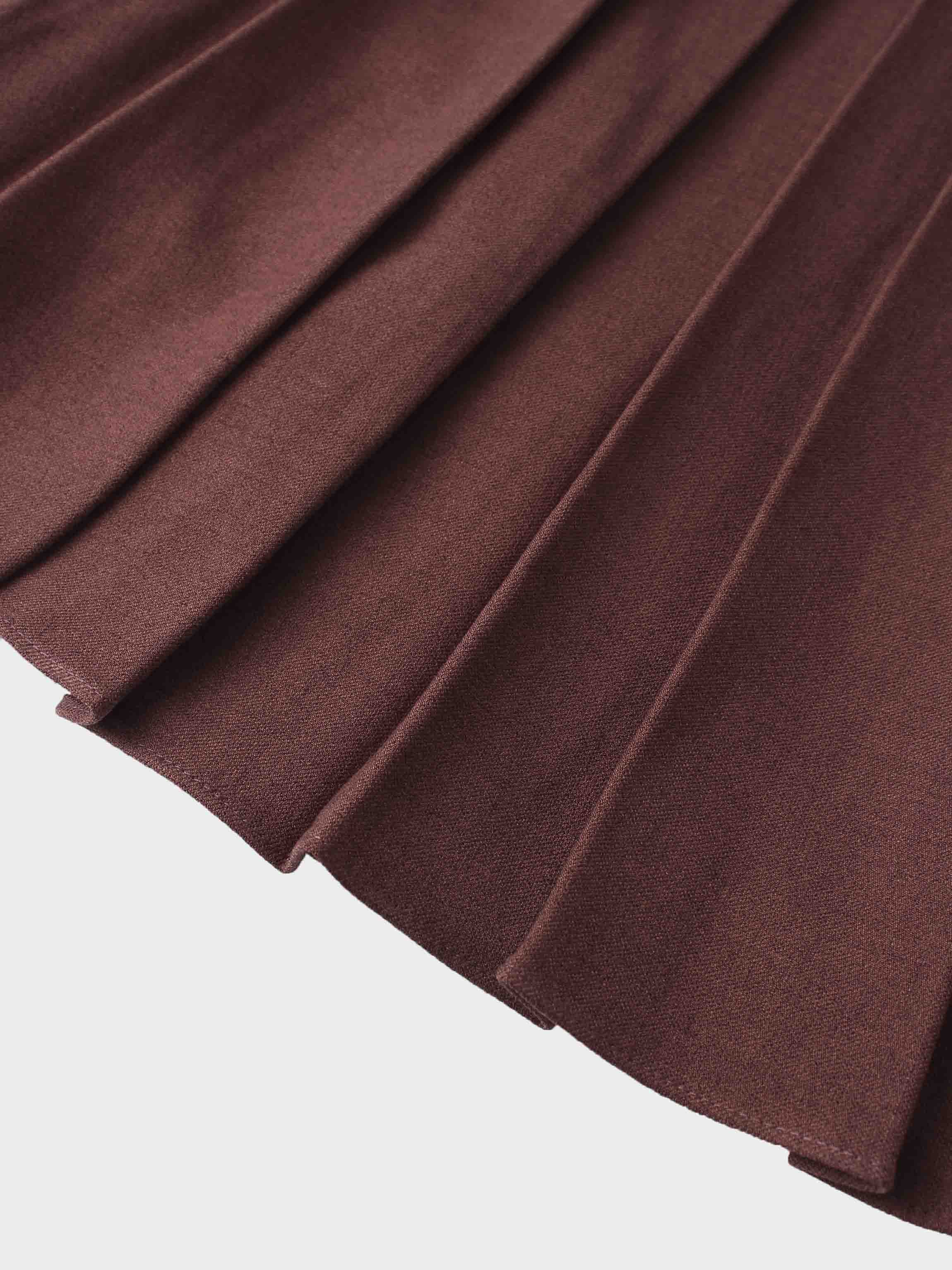 Marni Pleated Skirt 37"-Burnt Berry