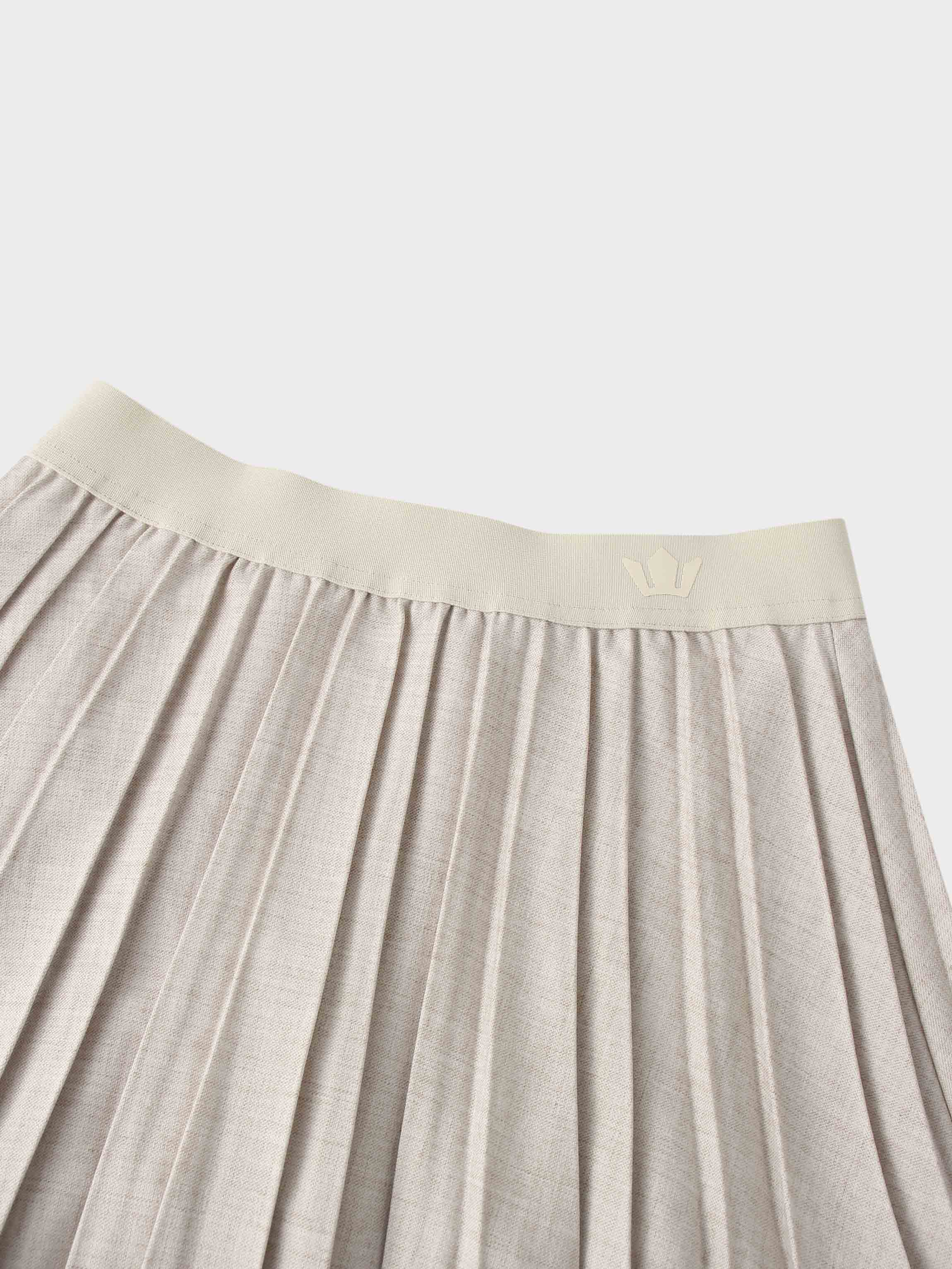 Marni Pleated Skirt 37"-Oatmeal