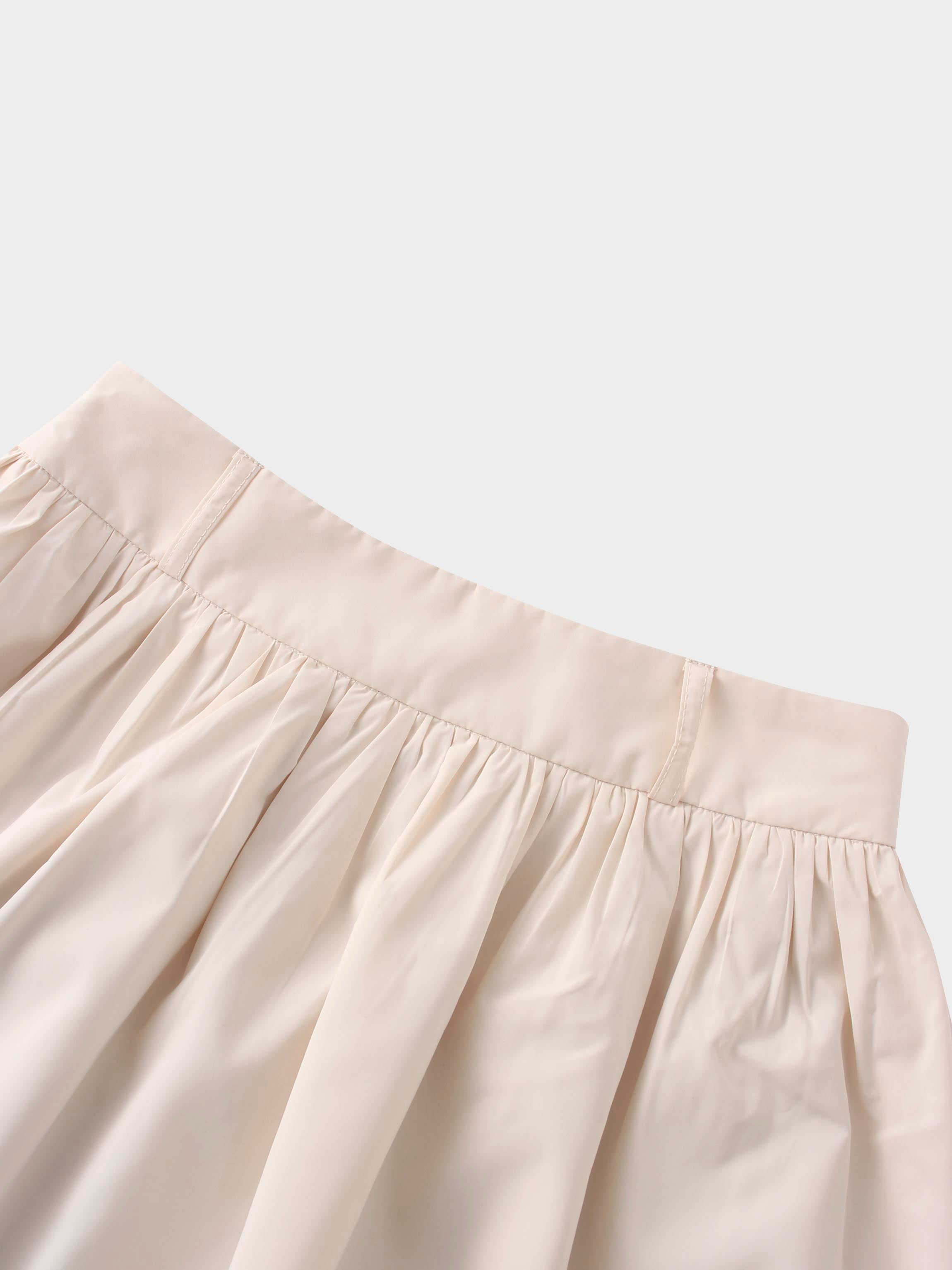 Taffeta Bubble Skirt-Ivory
