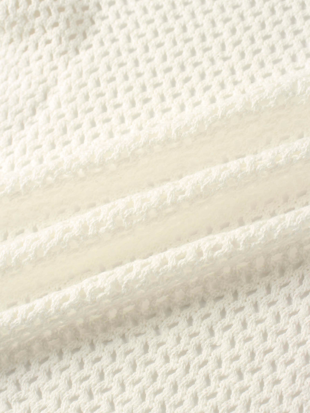 Crochet Knit Button Down Cardigan-White