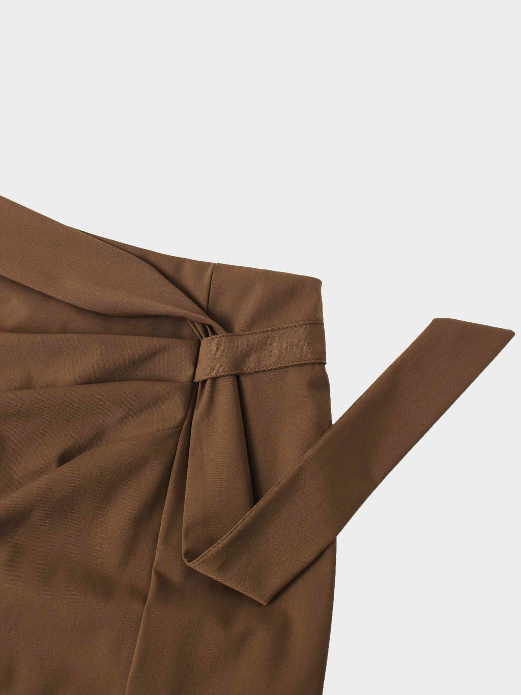 Side Loop Straight Maxi Skirt-Brown