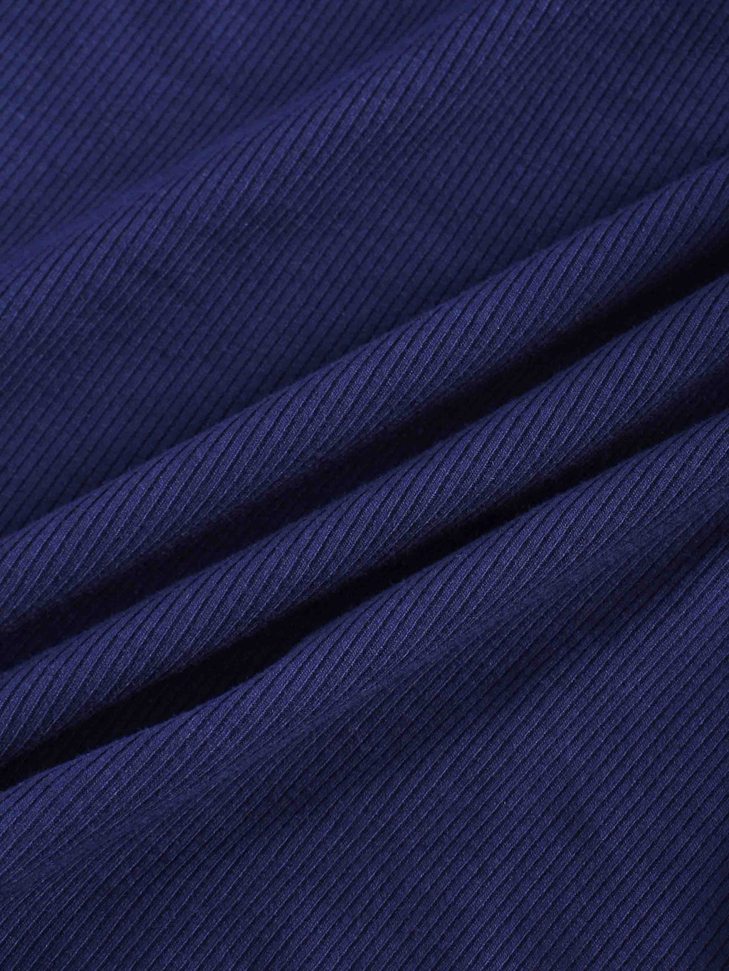 RIBBED WRAP TEE-NAVY