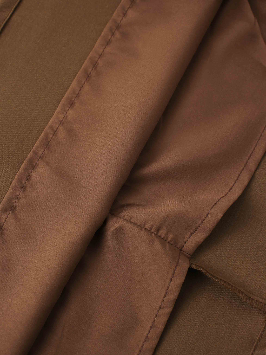 Side Loop Straight Maxi Skirt-Brown