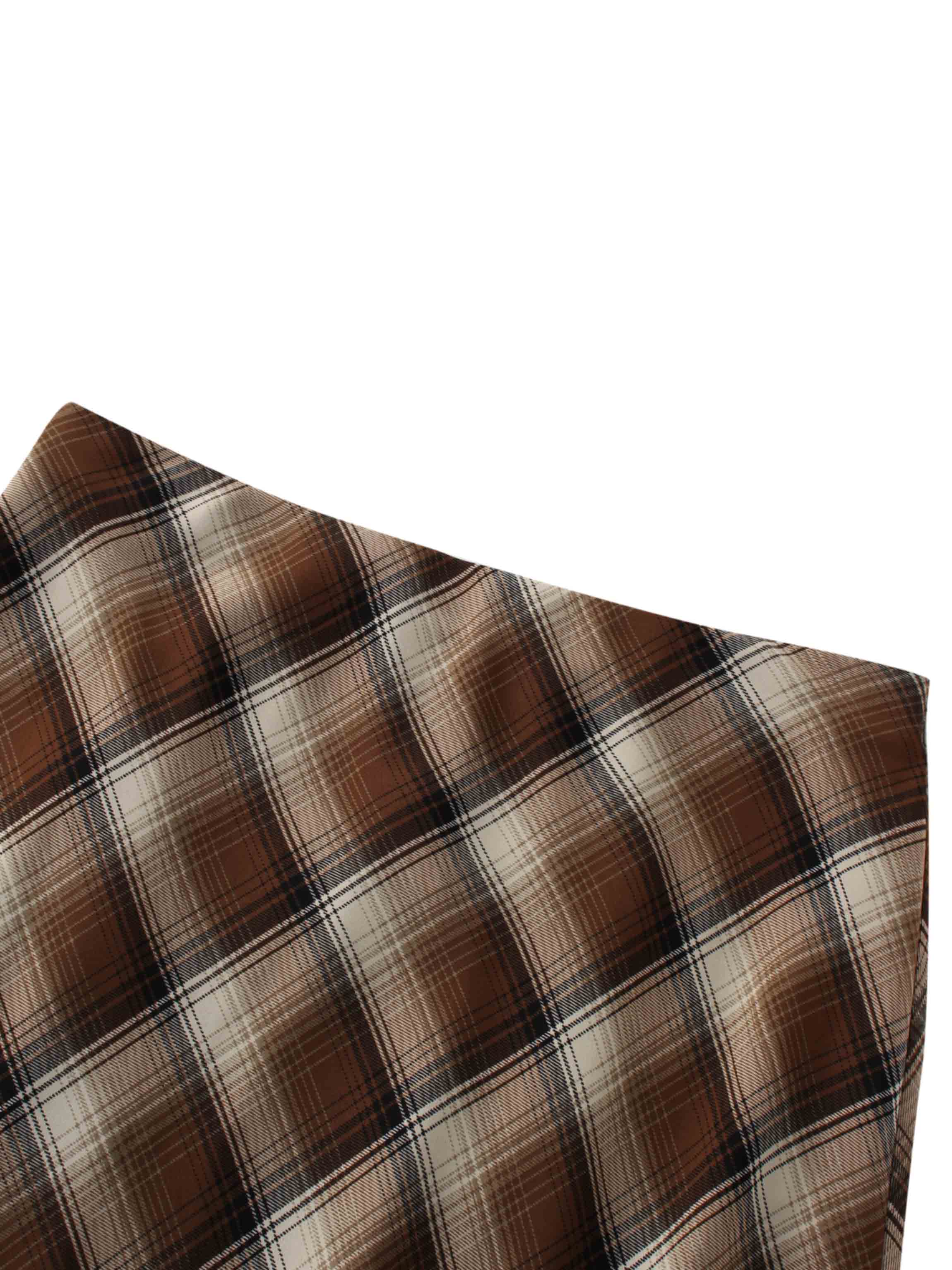 Plaid Slip Skirt-Brown Plaid
