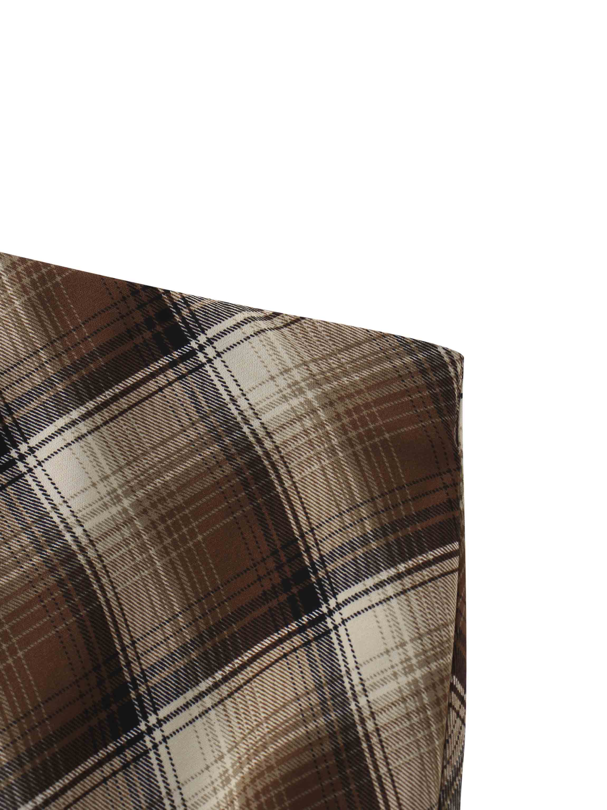 Plaid Slip Skirt-Brown Plaid