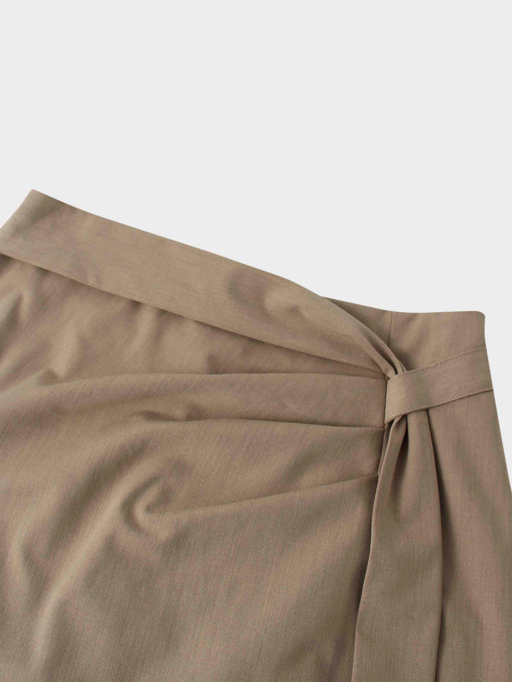 Side Loop Straight Maxi Skirt-Tan
