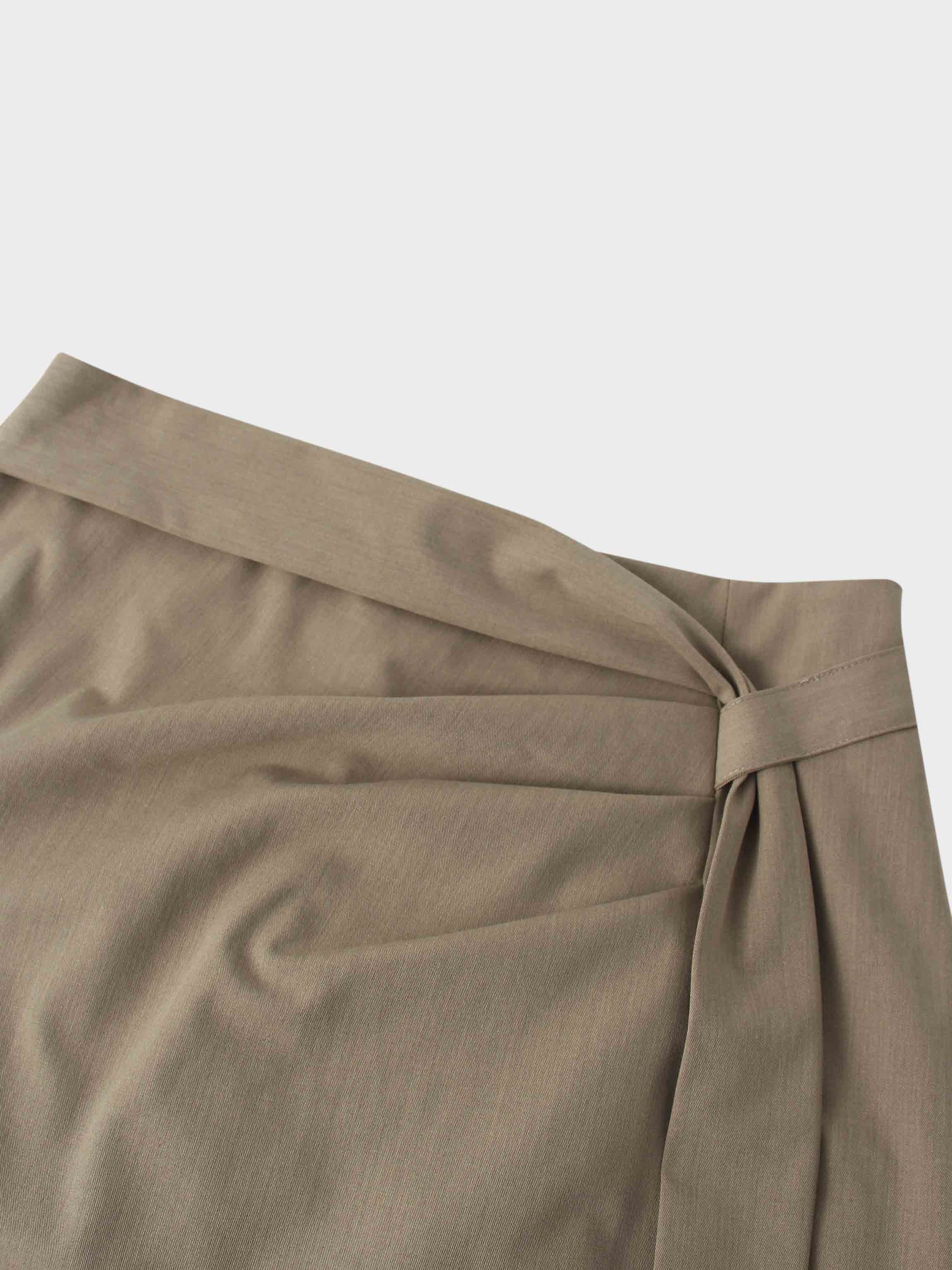 Side Loop Straight Maxi Skirt-Tan