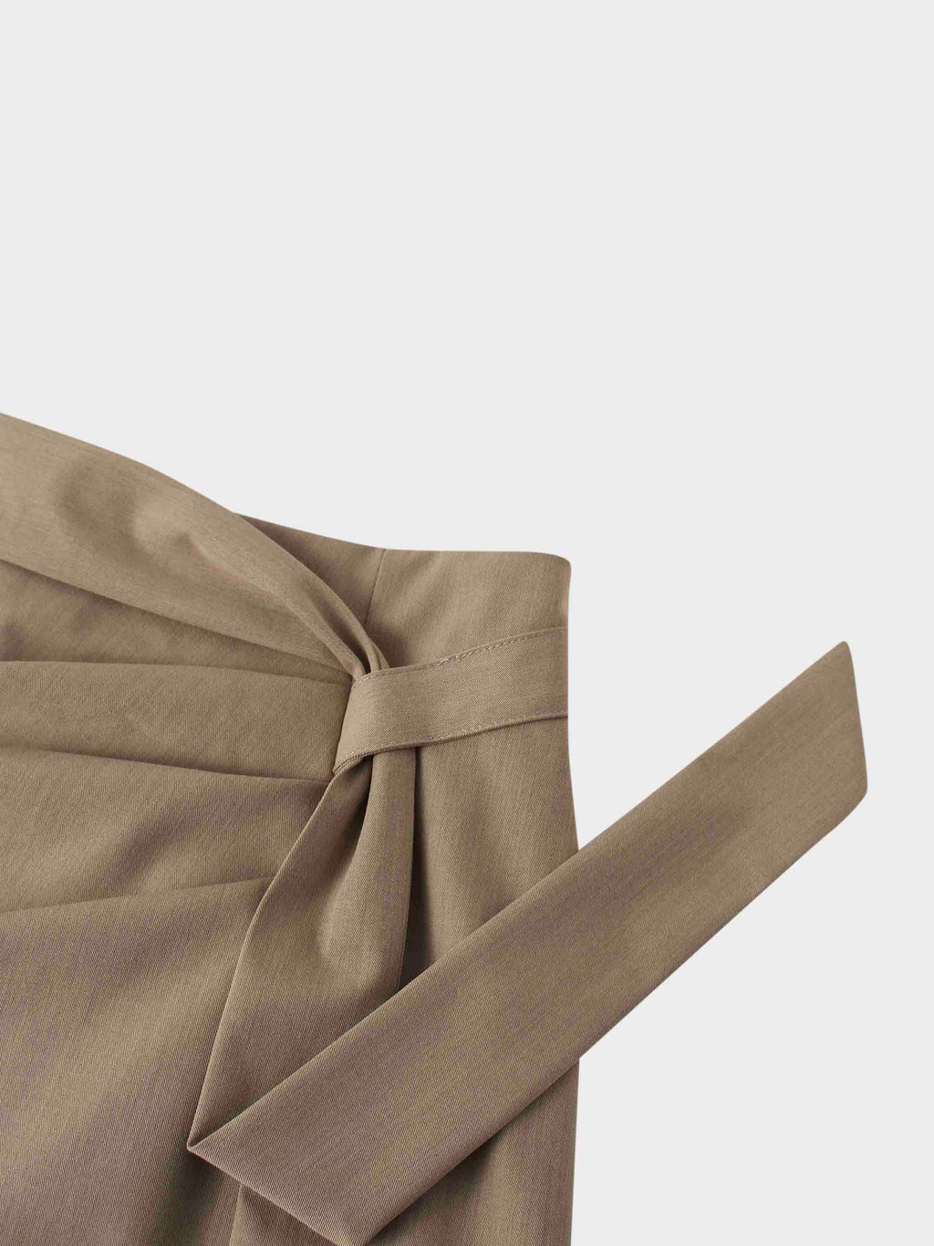 Side Loop Straight Maxi Skirt-Tan