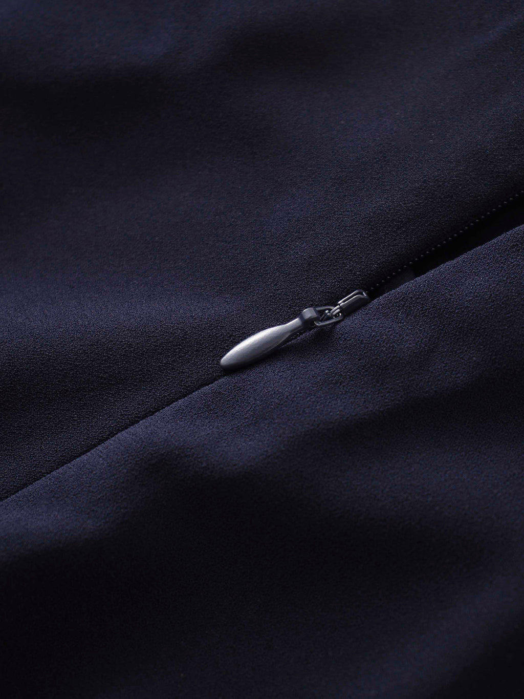 Faux Satin Bottom Flare Skirt-Navy