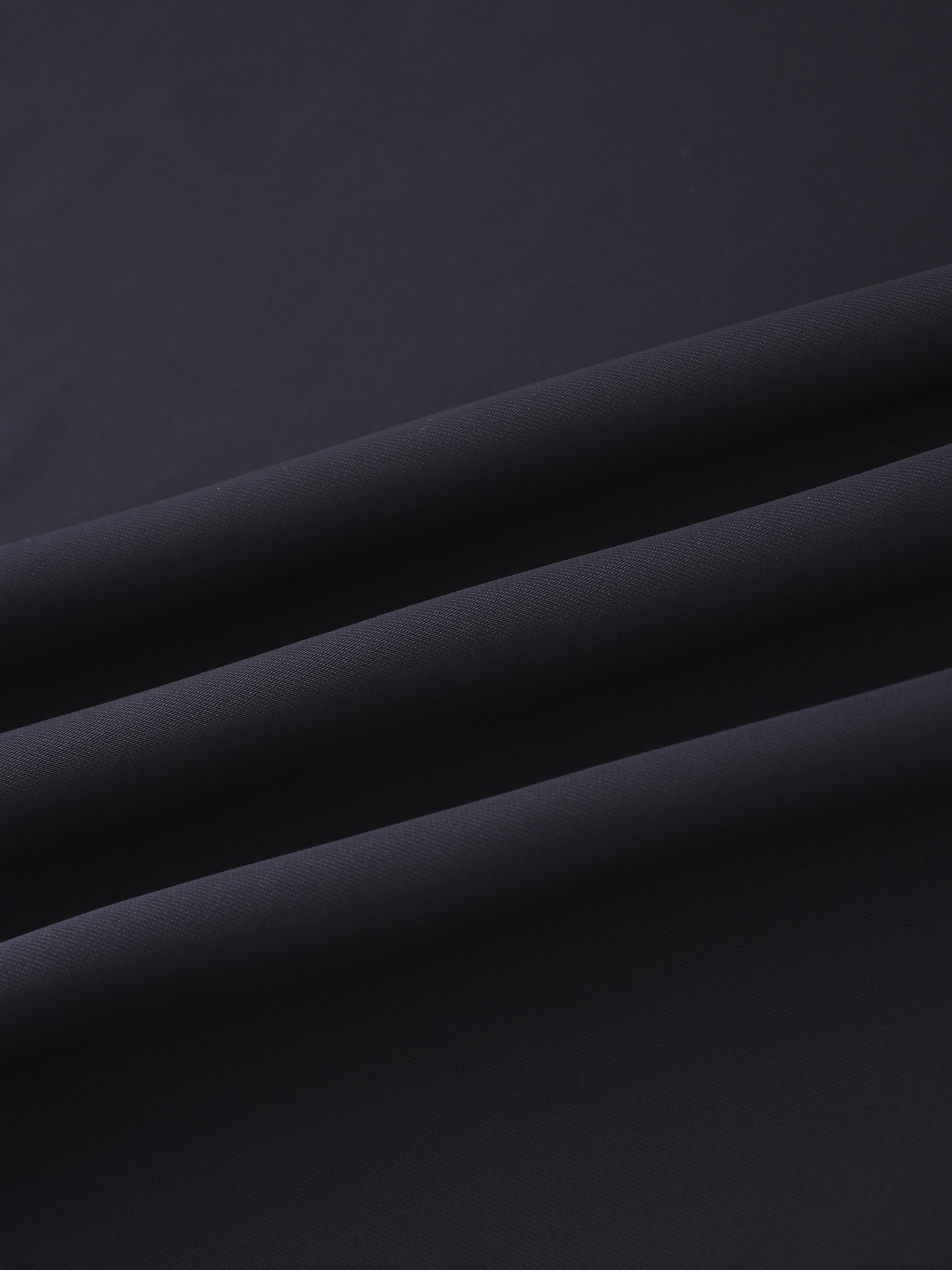 Faux Satin Bottom Flare Skirt-Navy