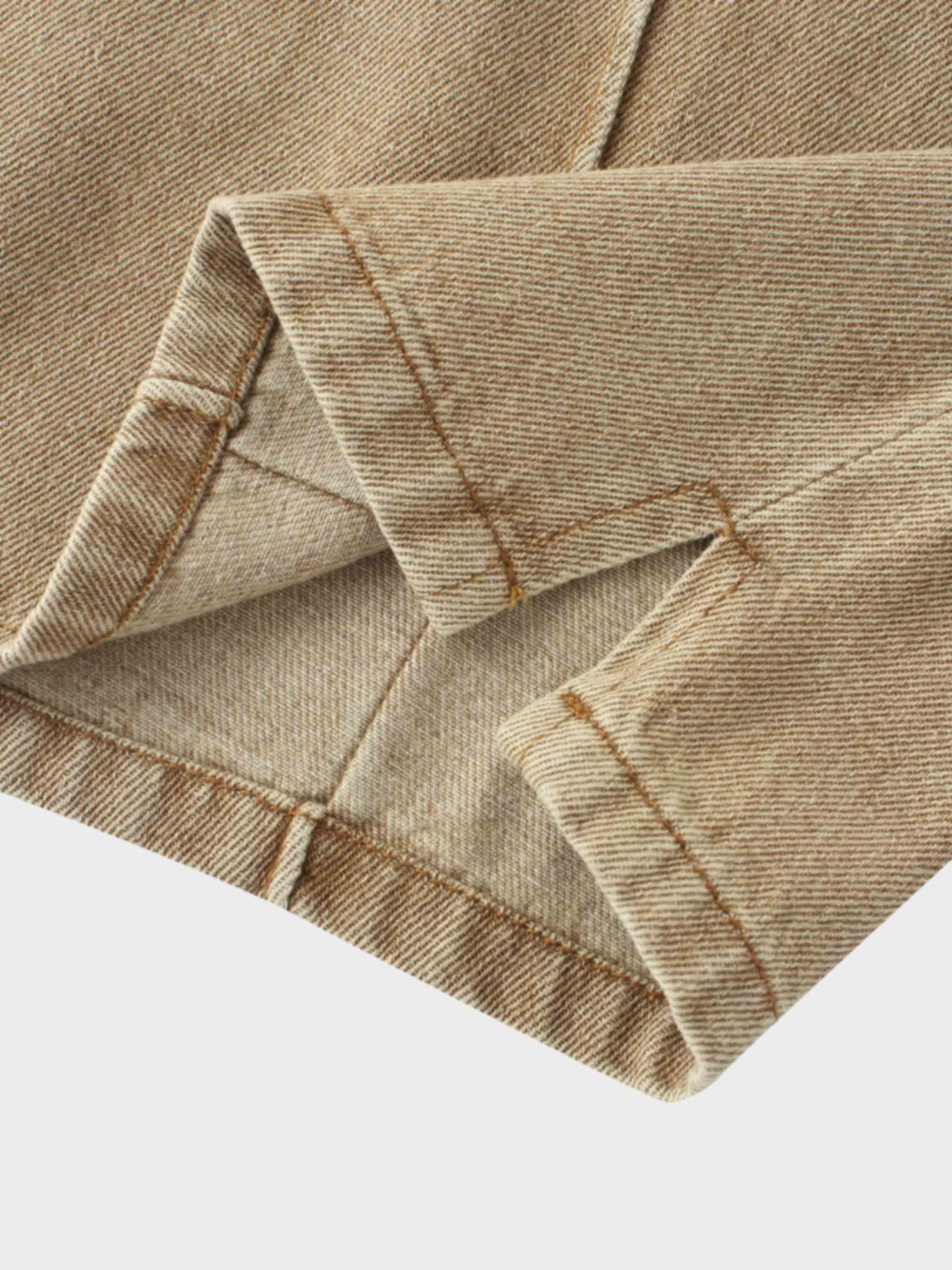 Denim Seamed Skirt-Tan Wash