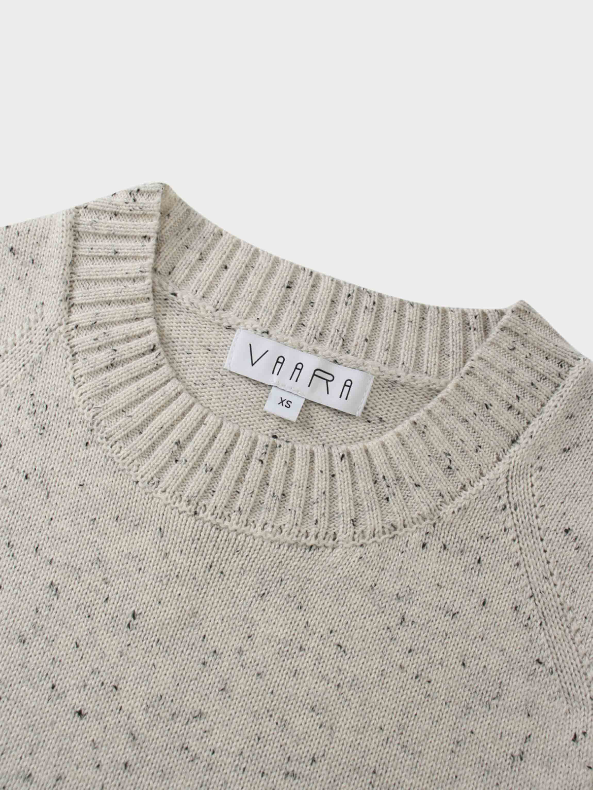 Speckled Crew Neck Vest-Ivory