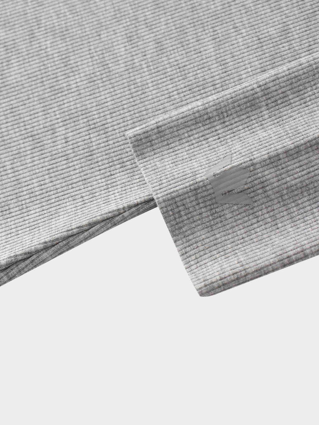 Rounded Hem Ribbed T-Shirt-Heathered Grey