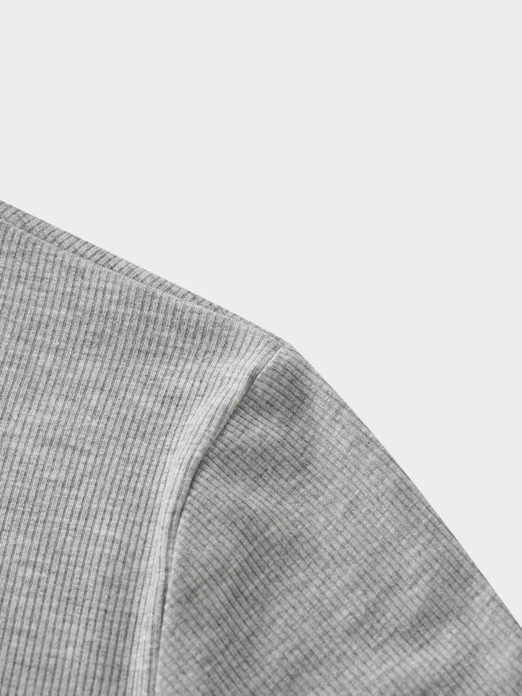 Rounded Hem Ribbed T-Shirt-Heathered Grey