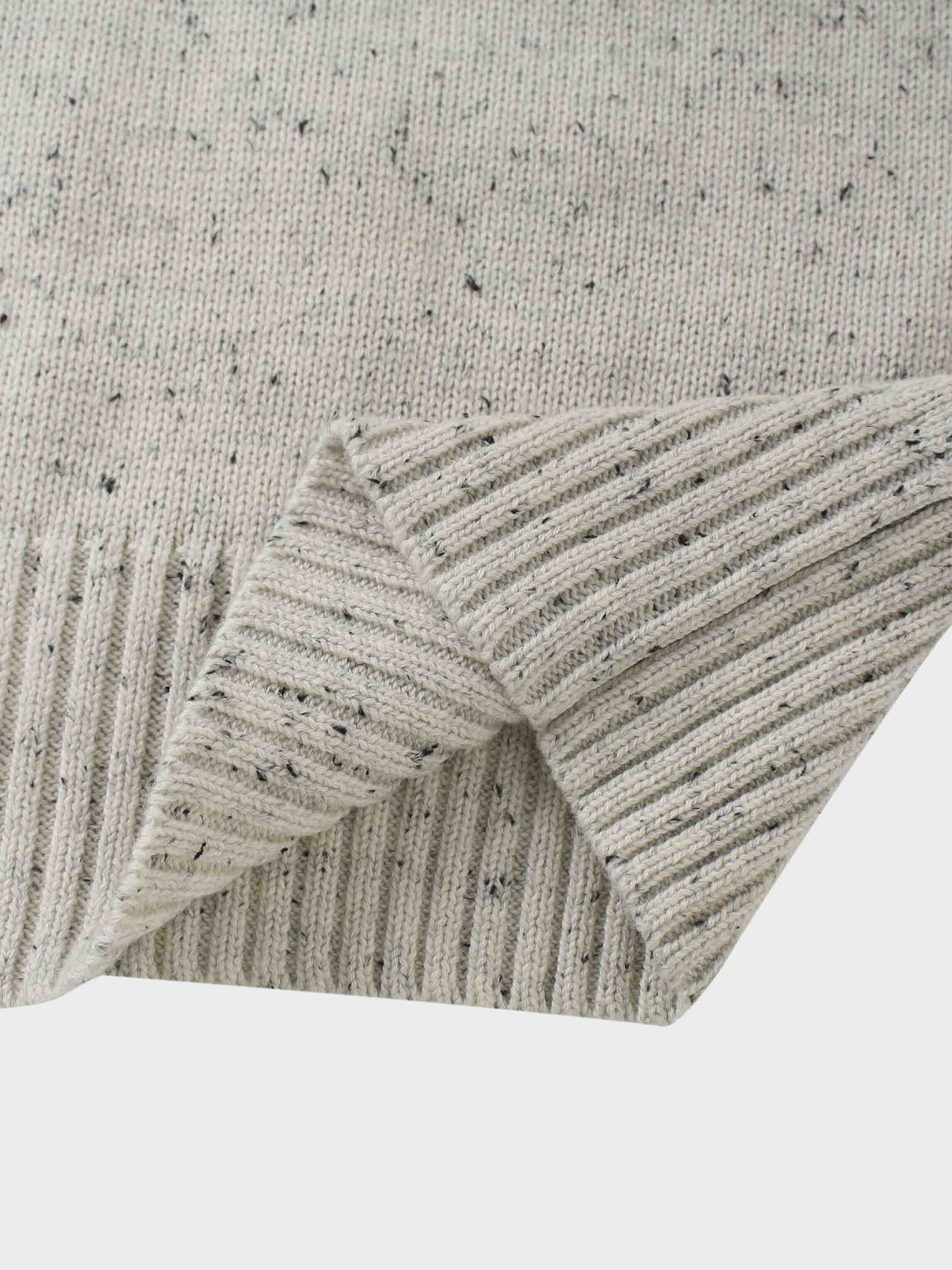 Speckled Crew Neck Vest-Ivory