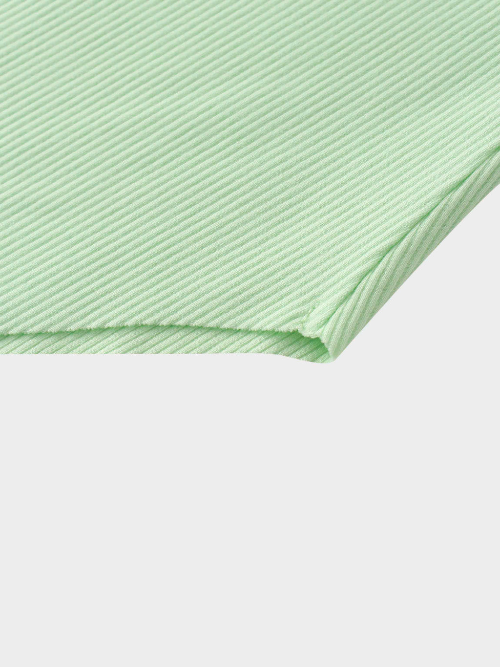 Rounded Hem Ribbed T-Shirt-Mint Green