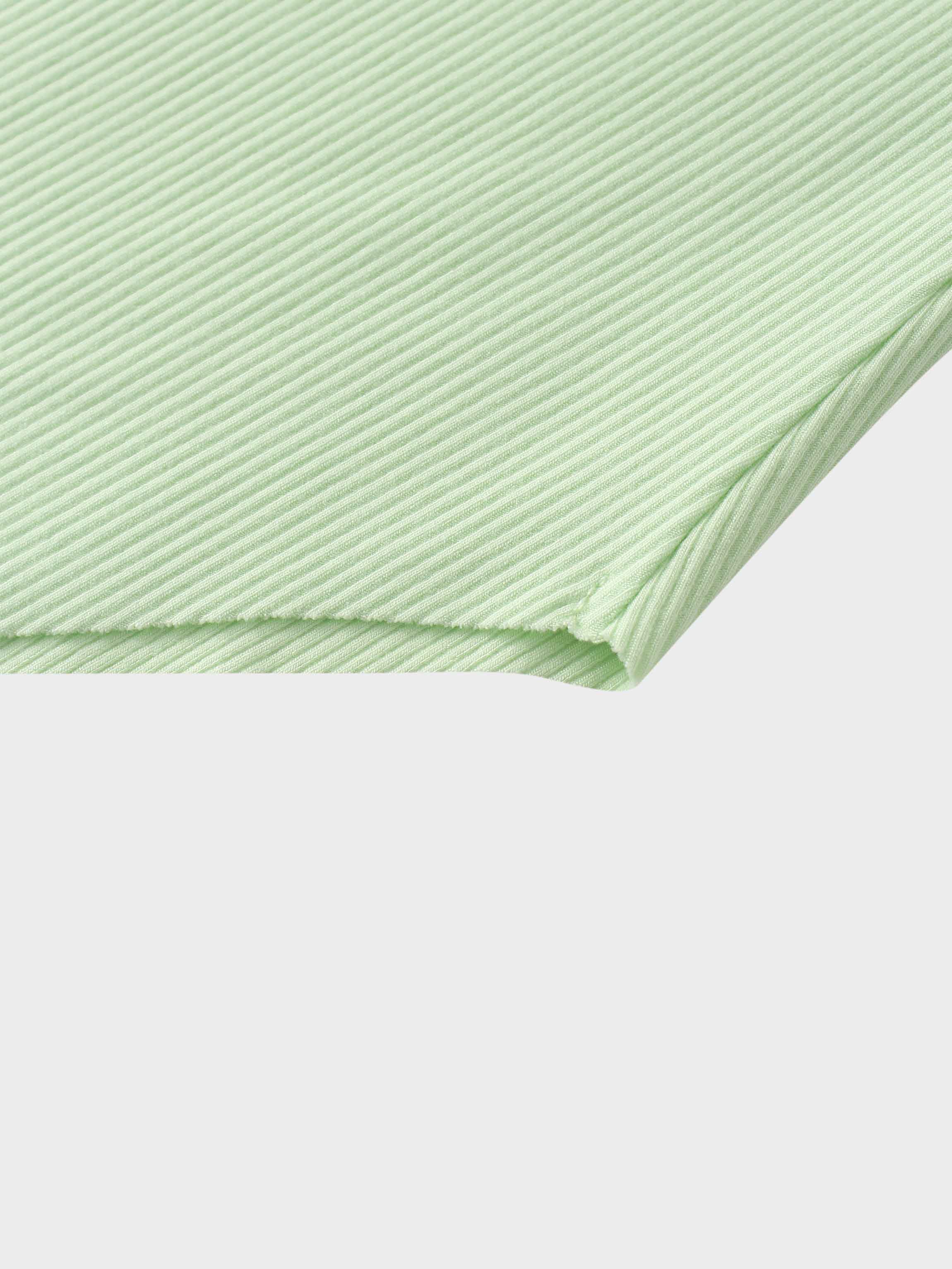 Rounded Hem Ribbed T-Shirt-Mint Green