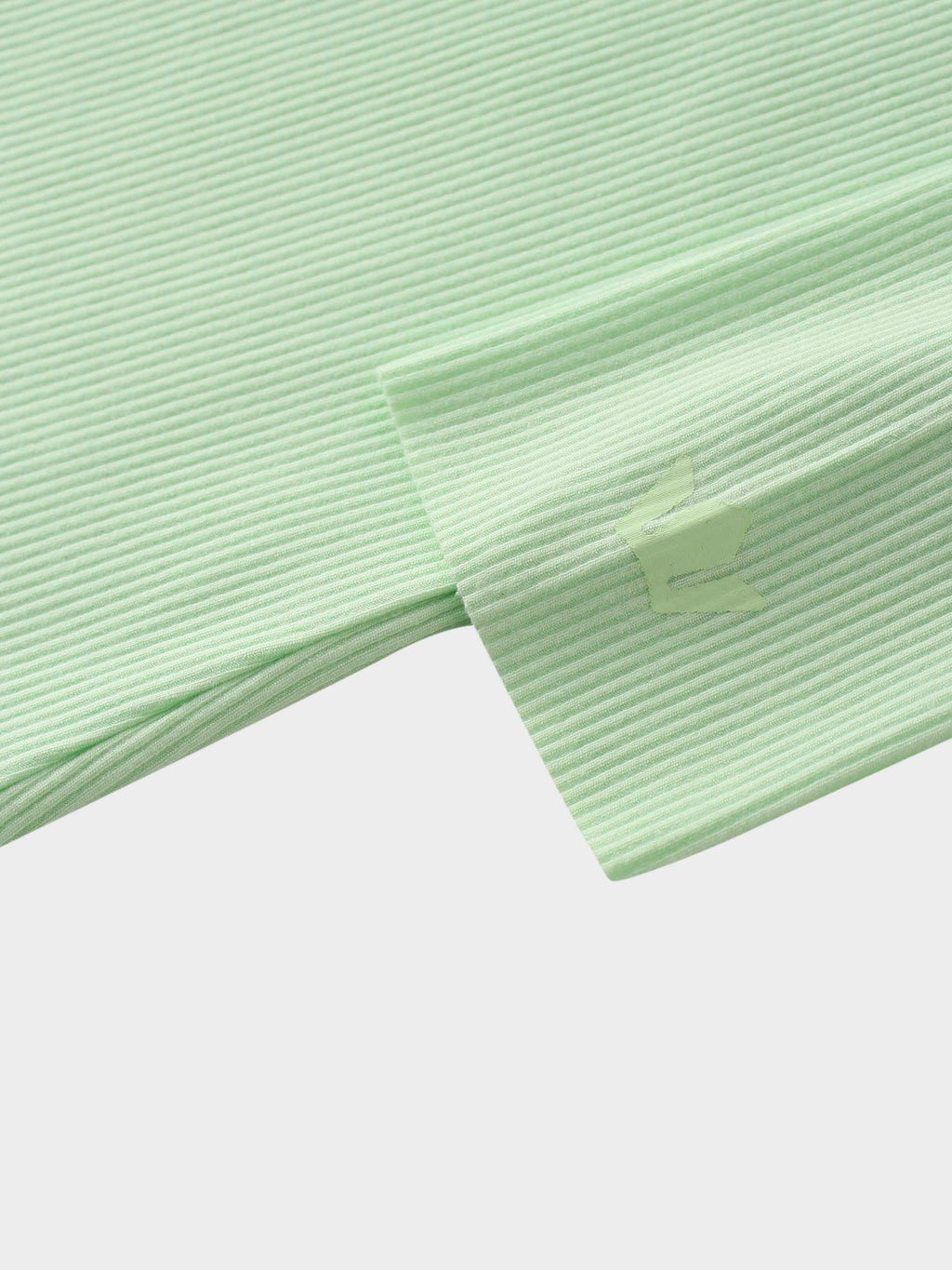 Rounded Hem Ribbed T-Shirt-Mint Green