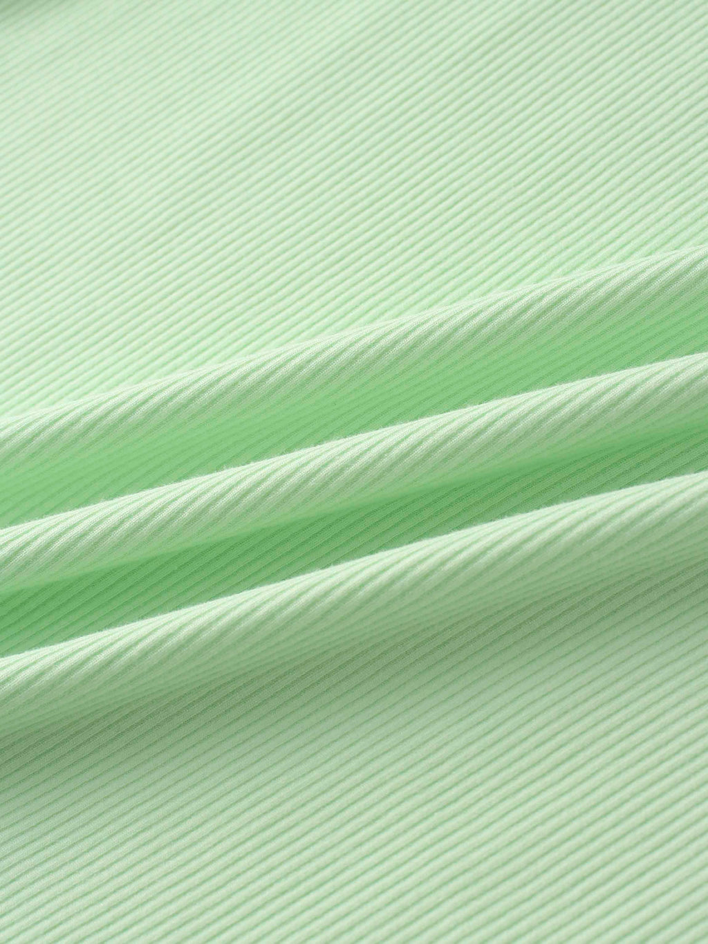 Rounded Hem Ribbed T-Shirt-Mint Green