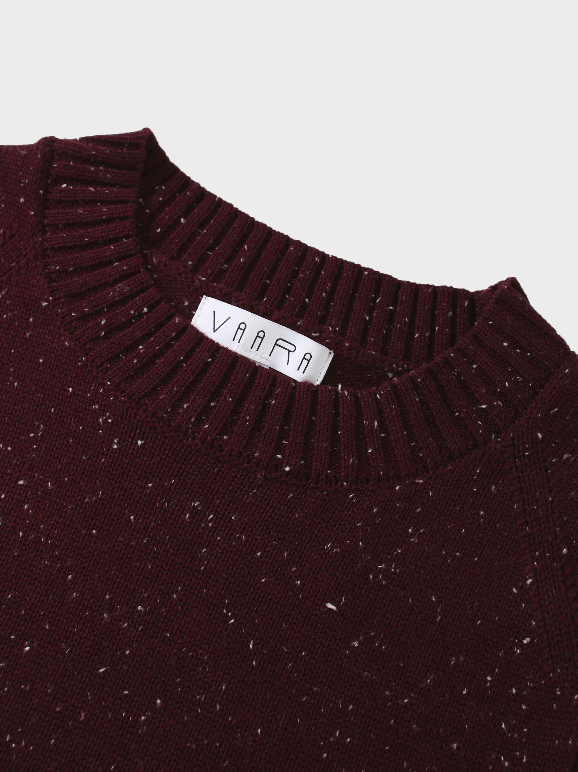 Speckled Crew Neck Vest-Burgundy