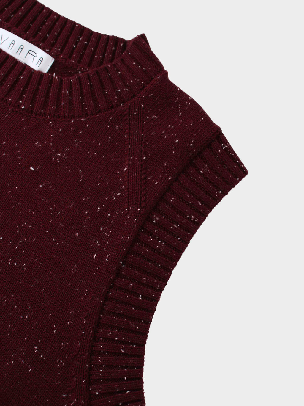 Speckled Crew Neck Vest-Burgundy