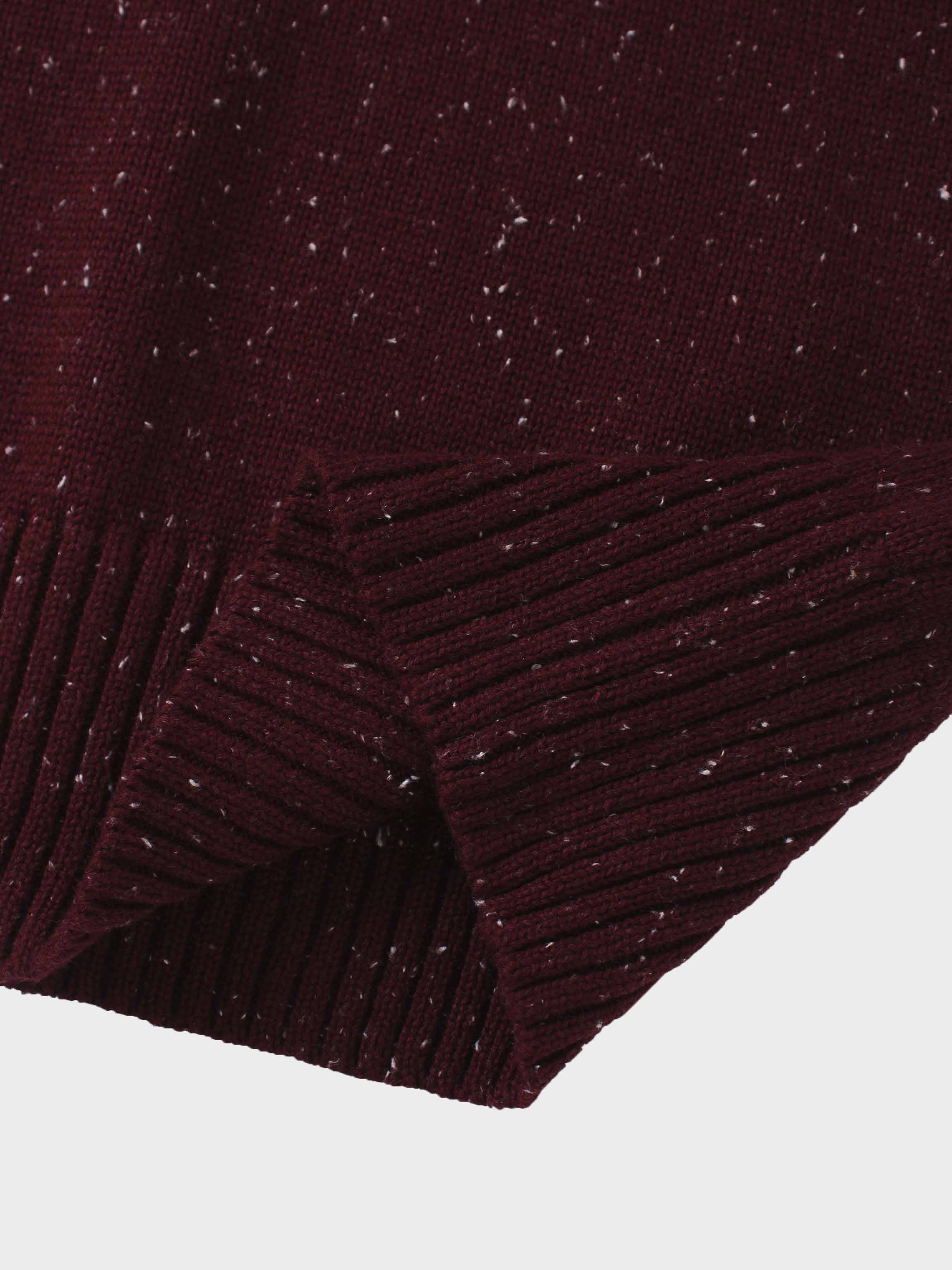 Speckled Crew Neck Vest-Burgundy